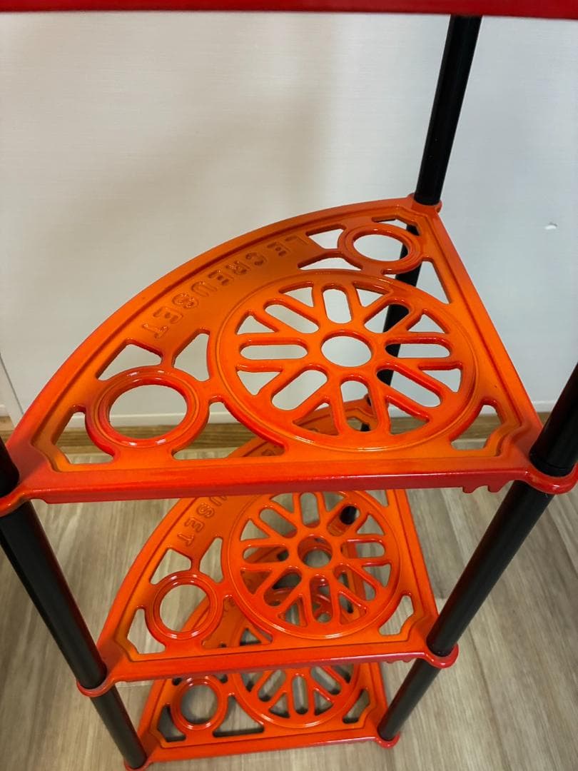 む*ぎ様 ルクルーゼ　ポットスタンド5段　Le Creuset オレンジ 鋳物ホ