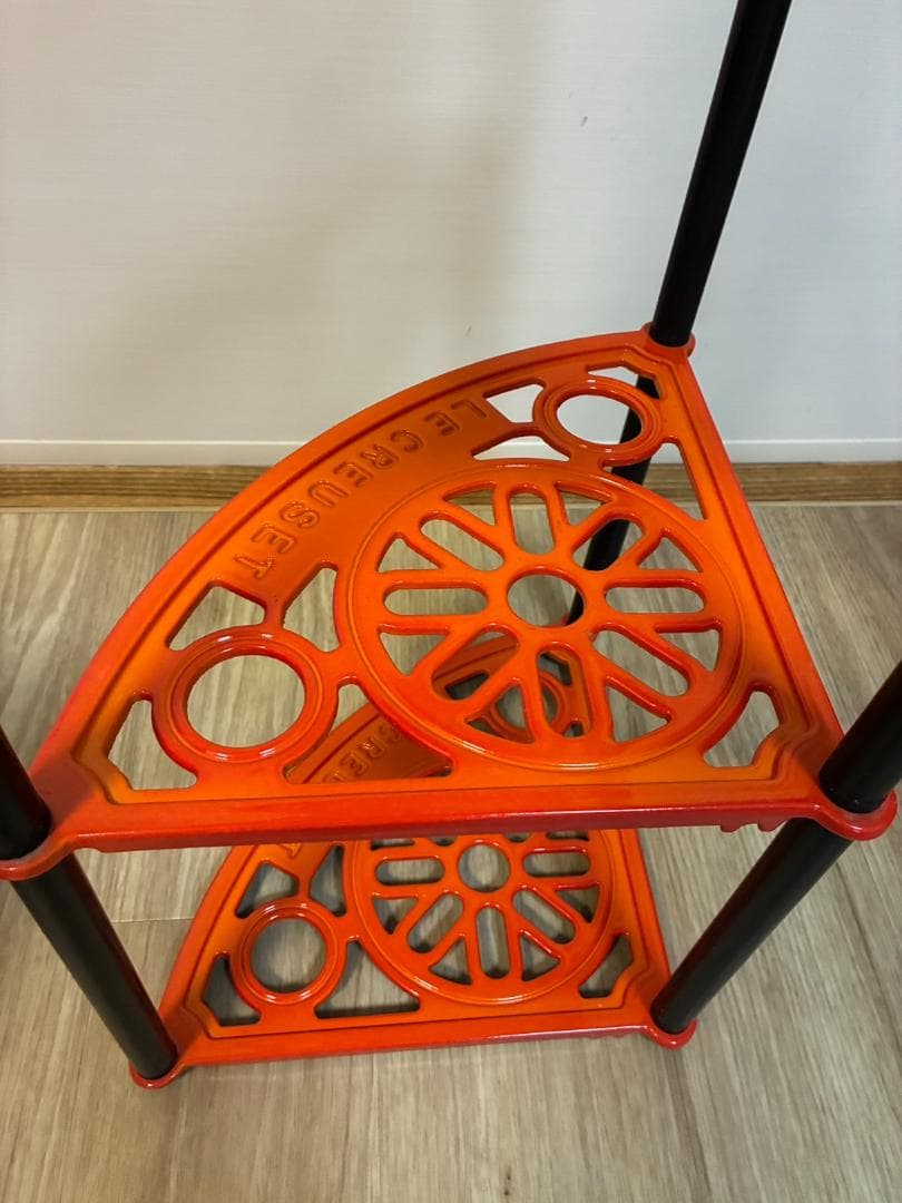 む*ぎ様 ルクルーゼ　ポットスタンド5段　Le Creuset オレンジ 鋳物ホ