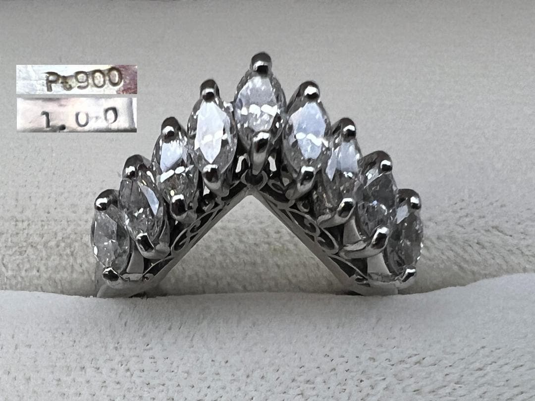【ととろ】PT900　ダイヤモンブイカット　リングD1.00ct6.5g