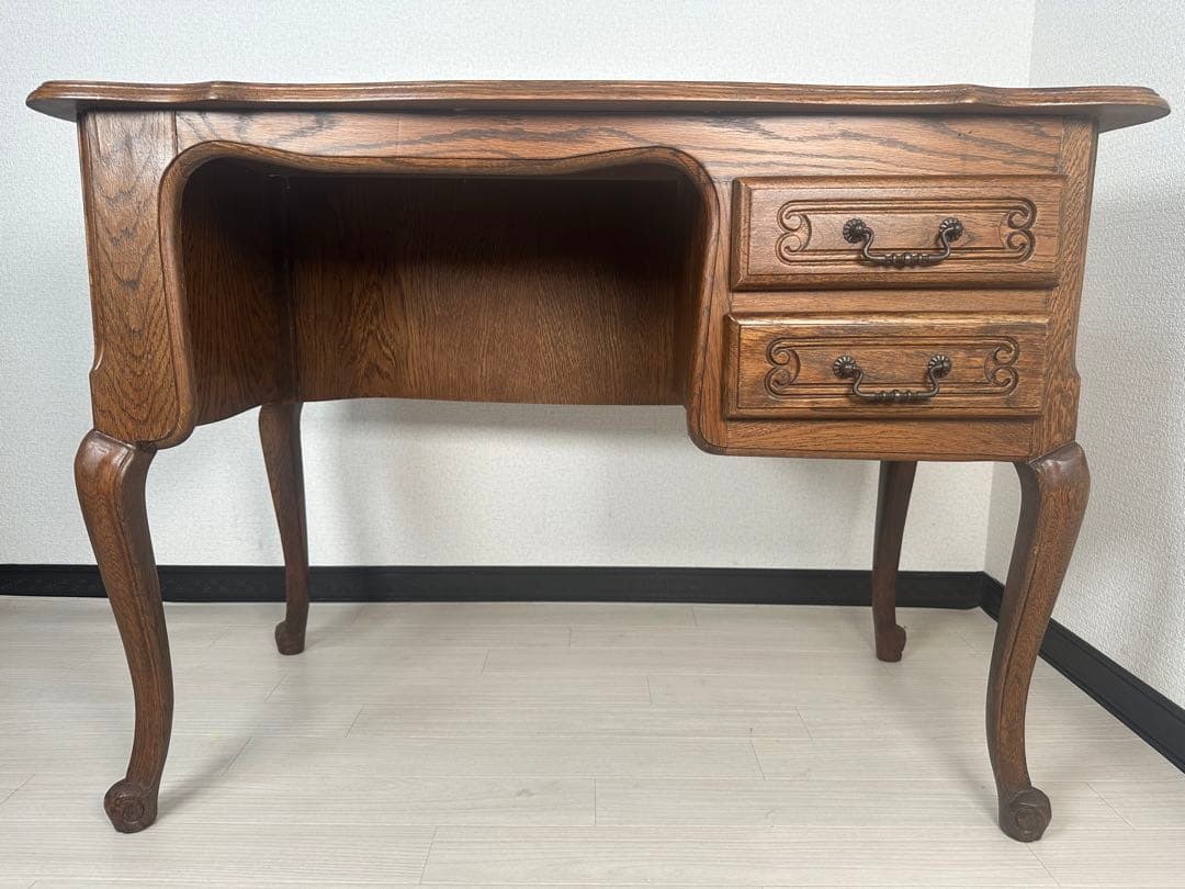 三越 ブルージュ Brugge オーク材 猫脚 デスク ヨーロピアン ※i1※