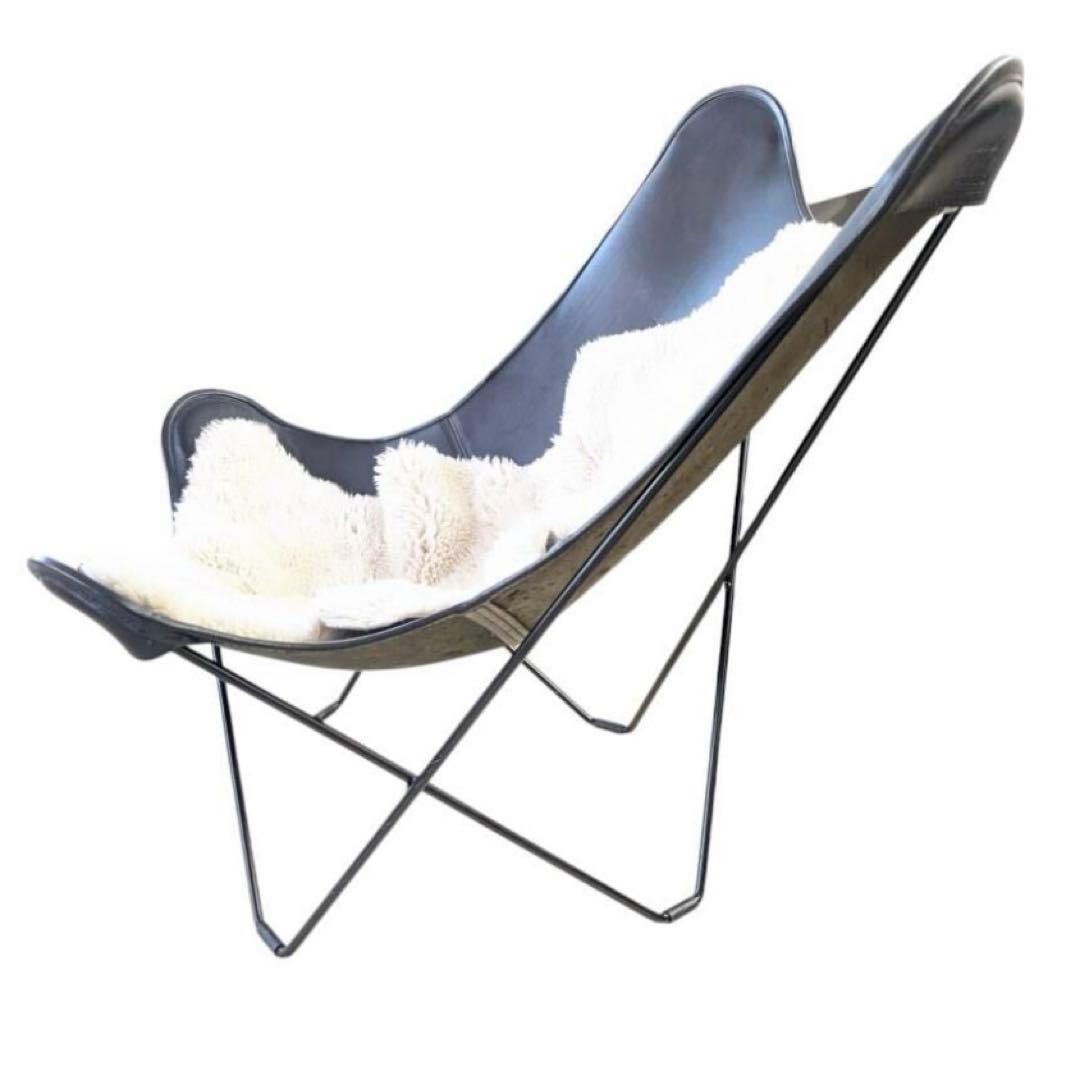 t*t様 BFKチェア　CUERO バタフライチェア　BLACK 本革シープスキ