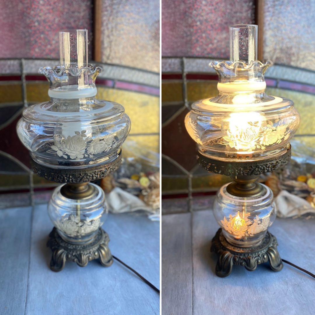 アンティーク 卓上スタンドランプ フロアスタンド ビンテージ ガラス インテリア