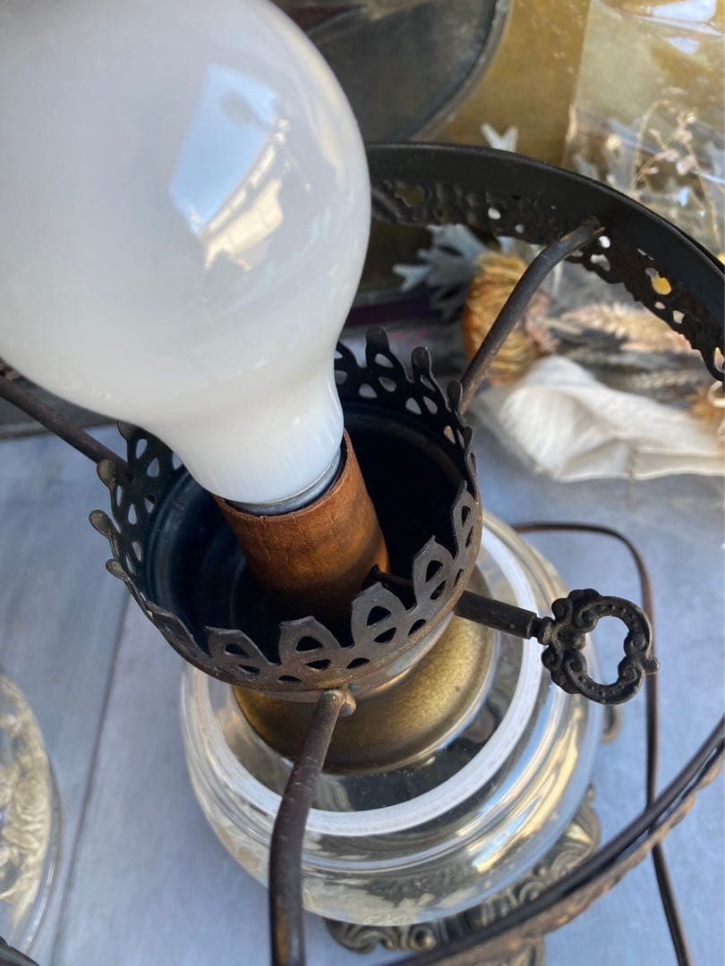 アンティーク 卓上スタンドランプ フロアスタンド ビンテージ ガラス インテリア