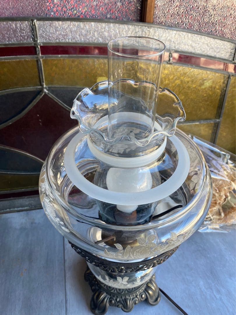 アンティーク 卓上スタンドランプ フロアスタンド ビンテージ ガラス インテリア