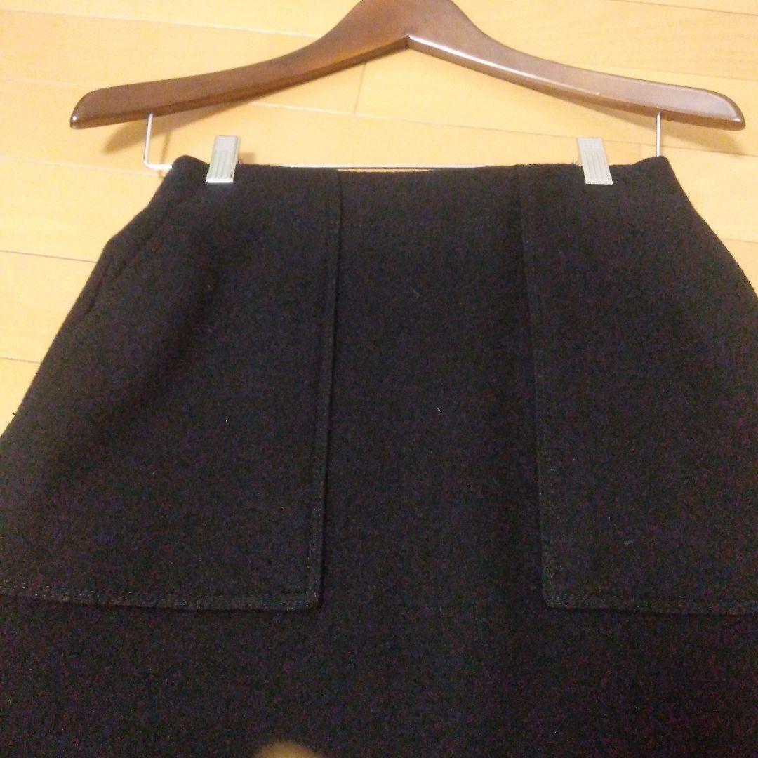 ビーバーメルトントラペーズスカート　ブラック　34