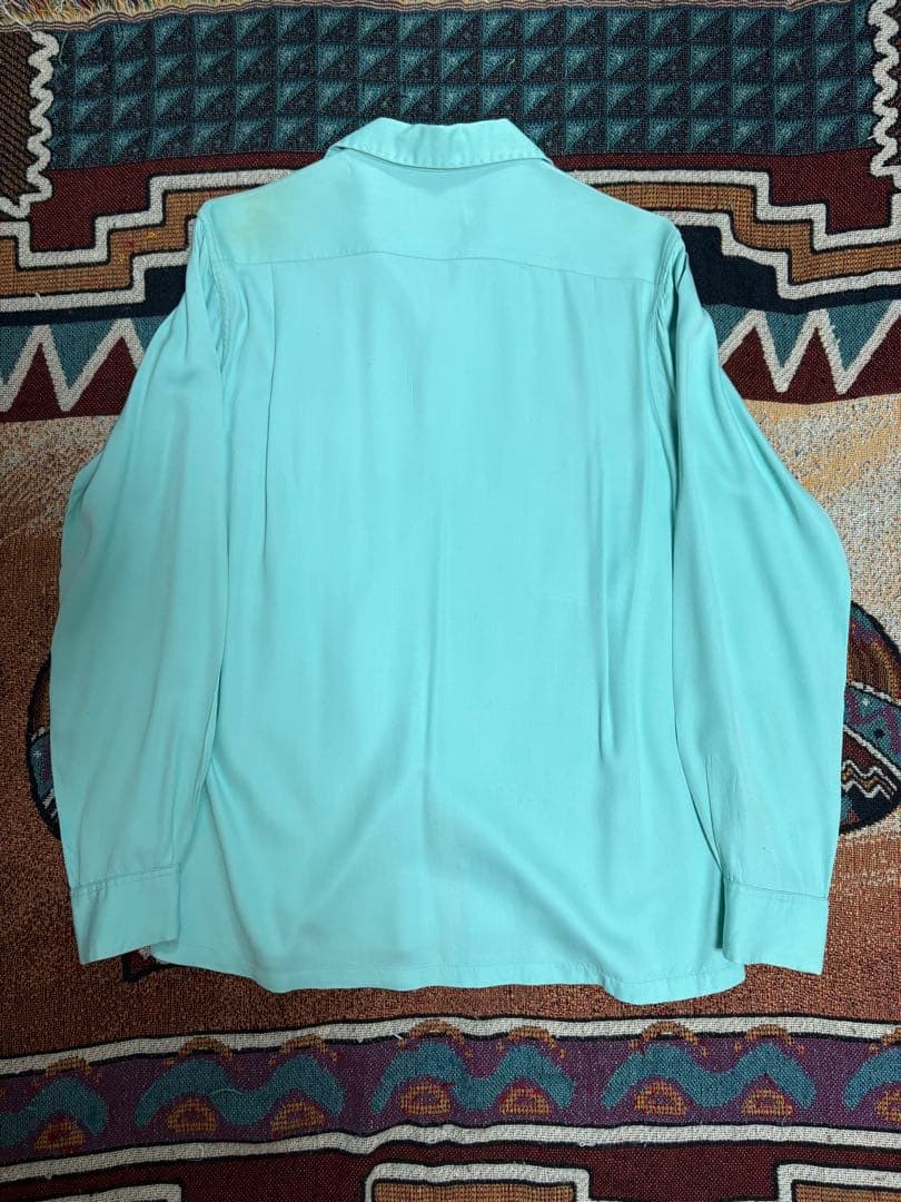 50s Arrow アロー ティファニー ブルー 盾タグ レーヨン ギャバ