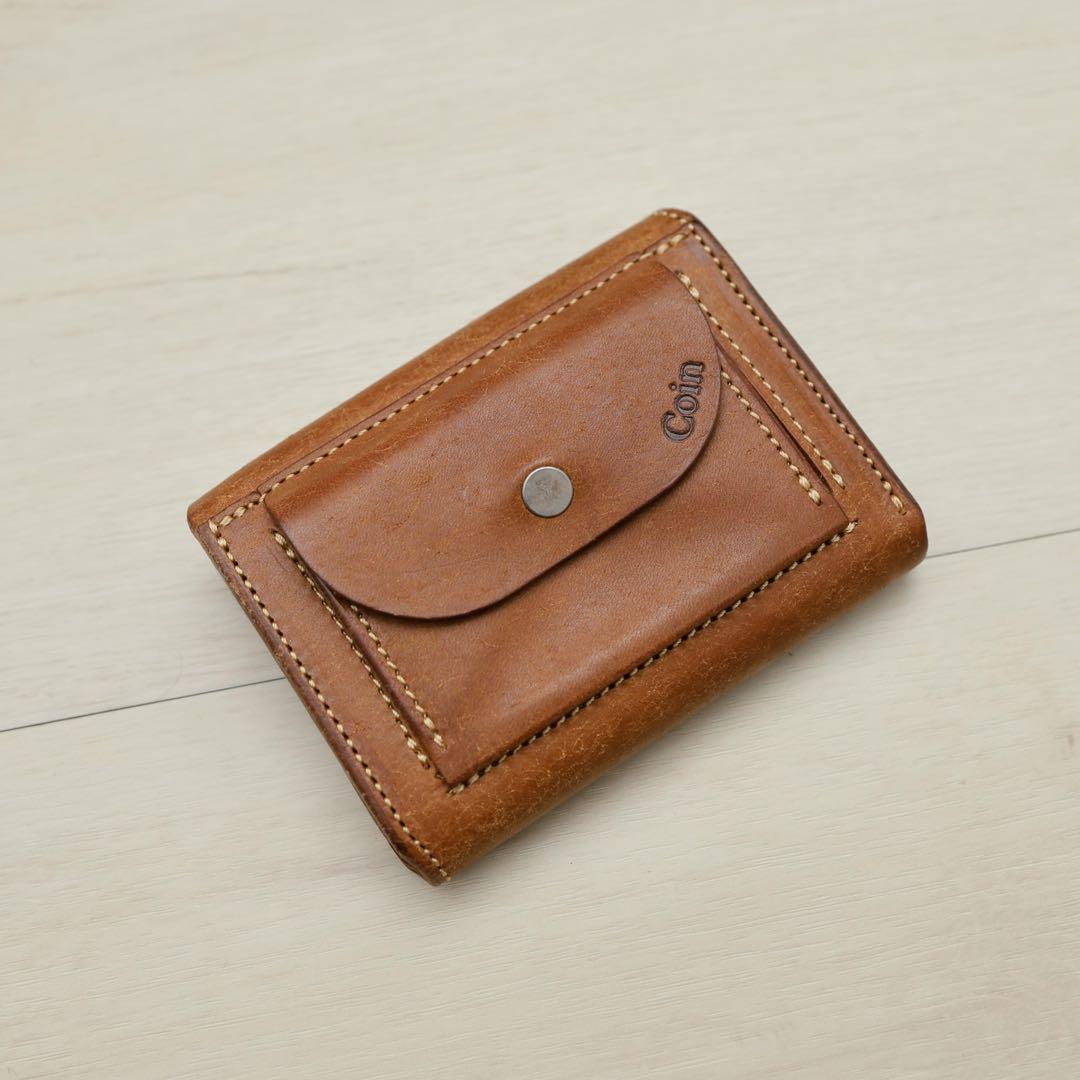 Iru PUEBLO LEATHER COMPACT WALLET ブラウン