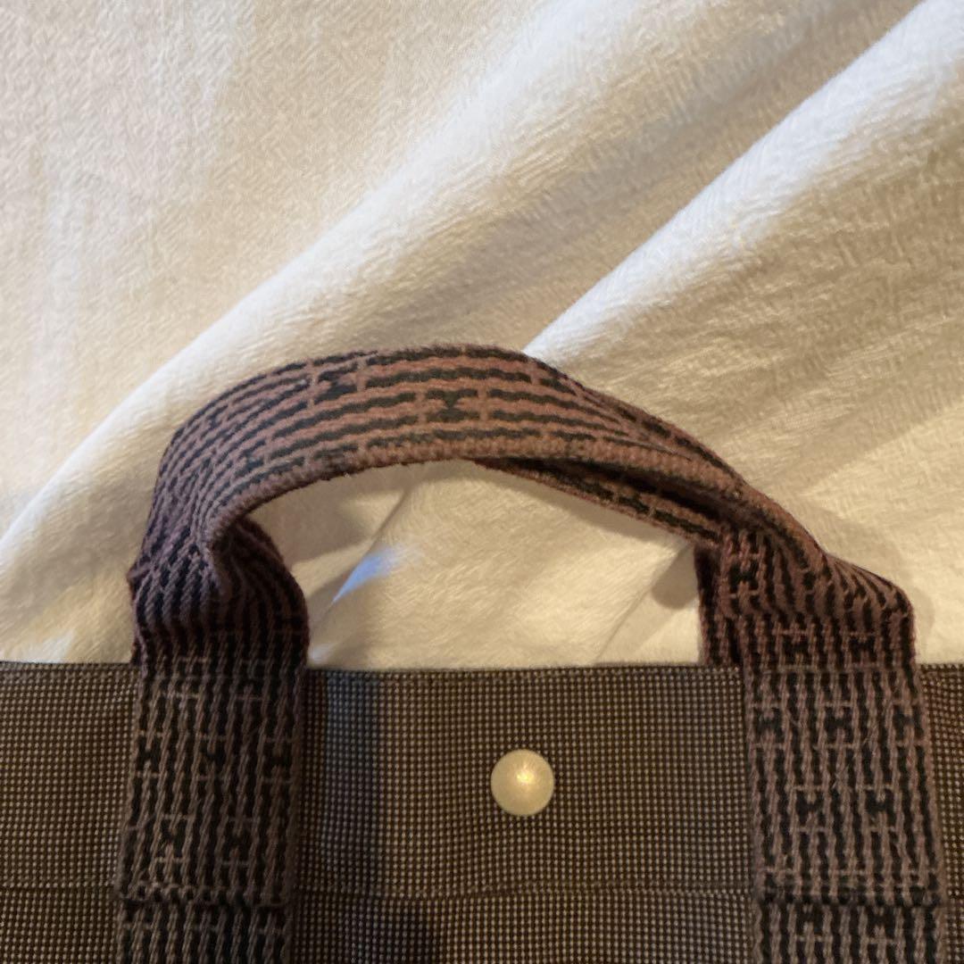 エルメス HERMESエールラインMMグレーナイロンキャンバストートバッグ