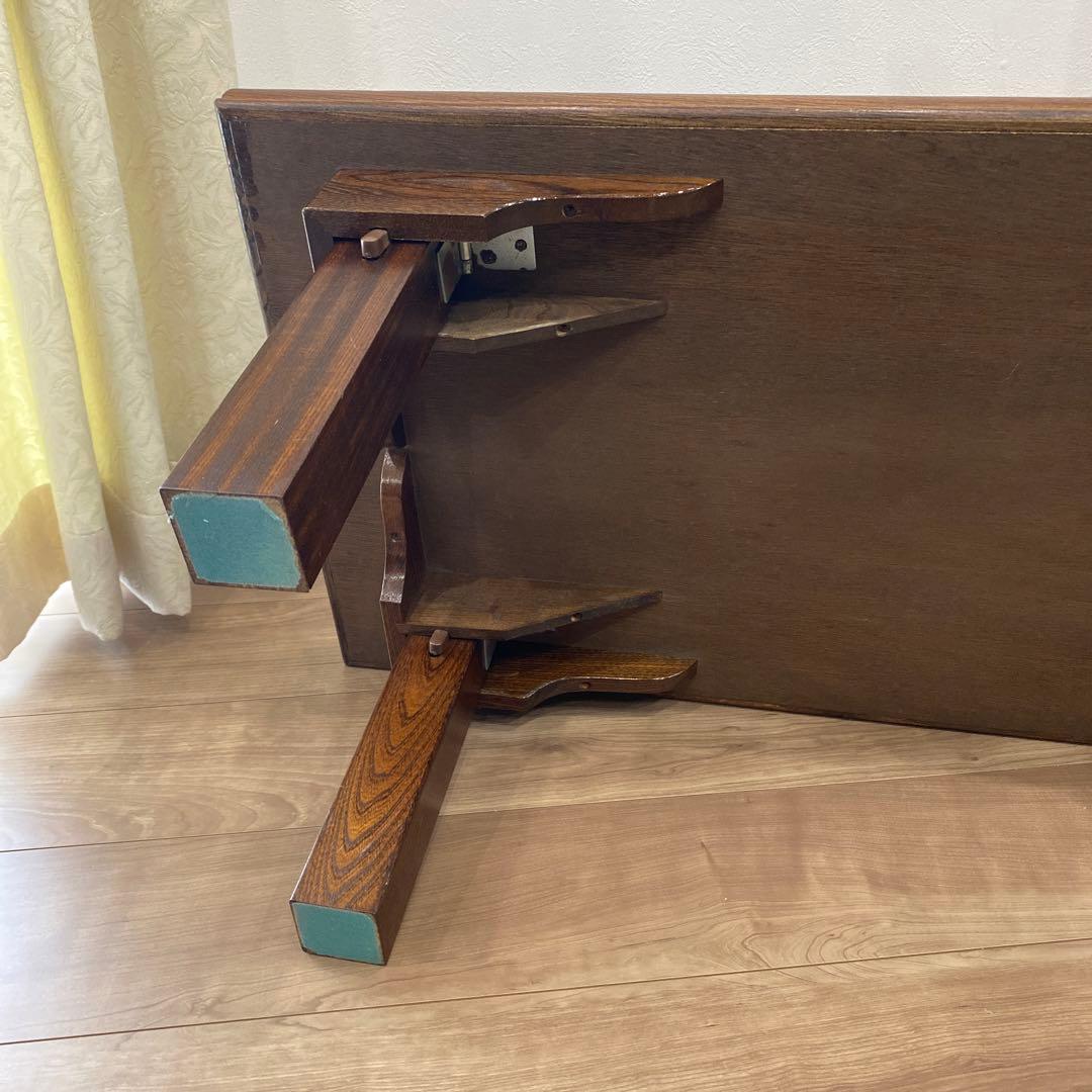 欅 ケヤキ テーブル 座卓　和風　和室　レトロ　アンティーク