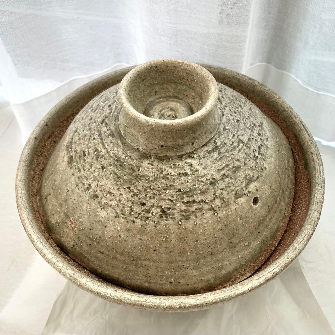 希少 新品未使用 石井直人 灰釉炊飯鍋 4合炊き 土鍋 雲井窯