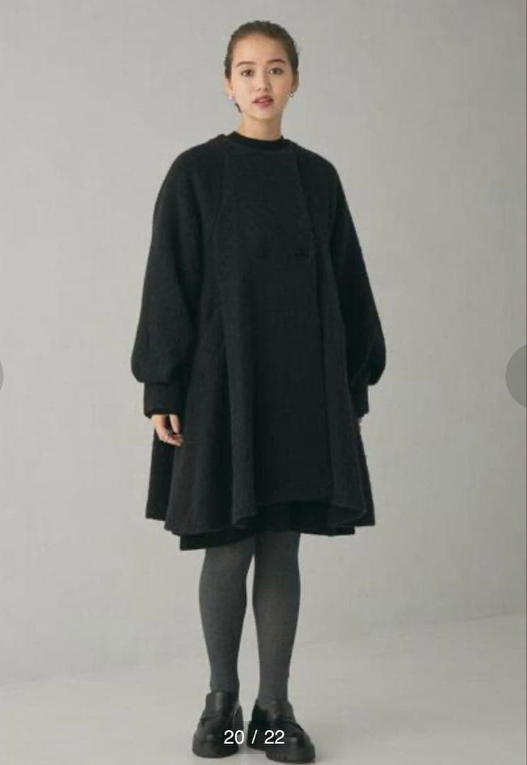 新品　＜EMMEL REFINES＞EM ノーカラーAラインシャギーコート