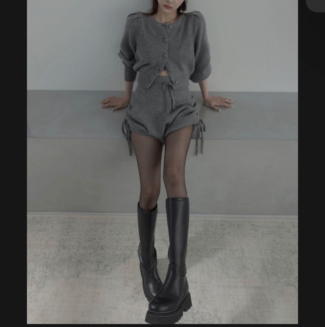 フロントクロスニットカーディガン+ショートパンツ　FICTIONTOKYO