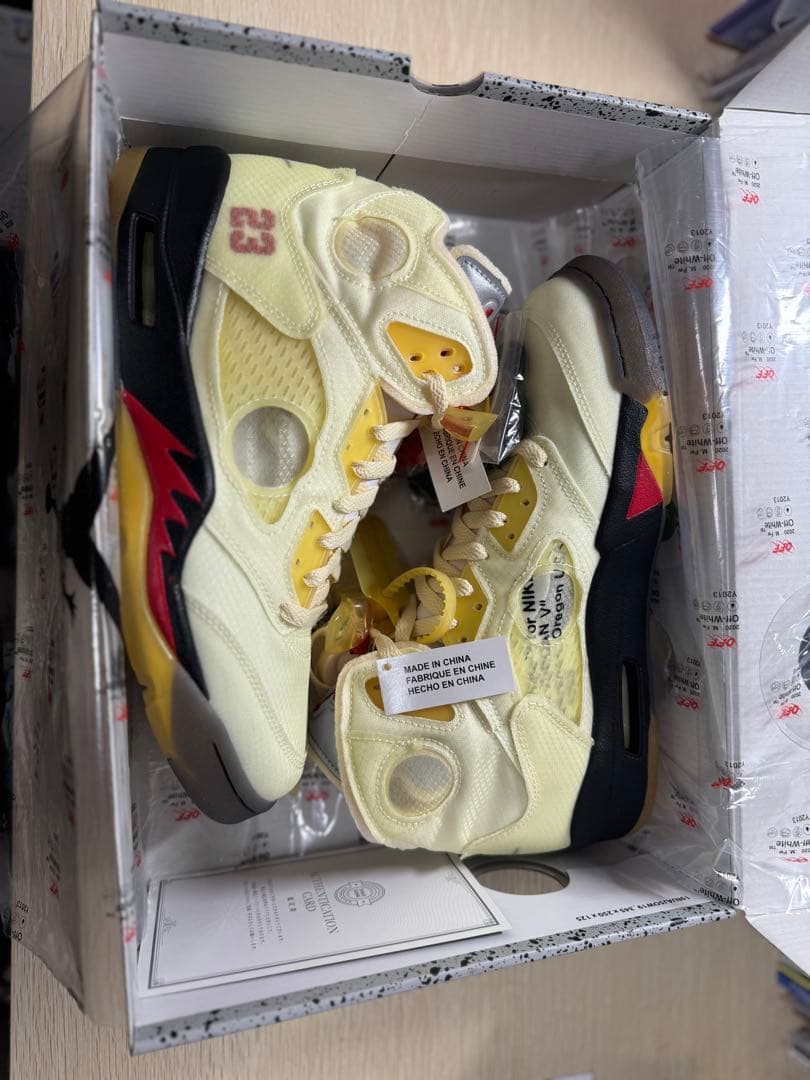 靴 NIKE air jordan5 OFF-WHITE Sail size27cm