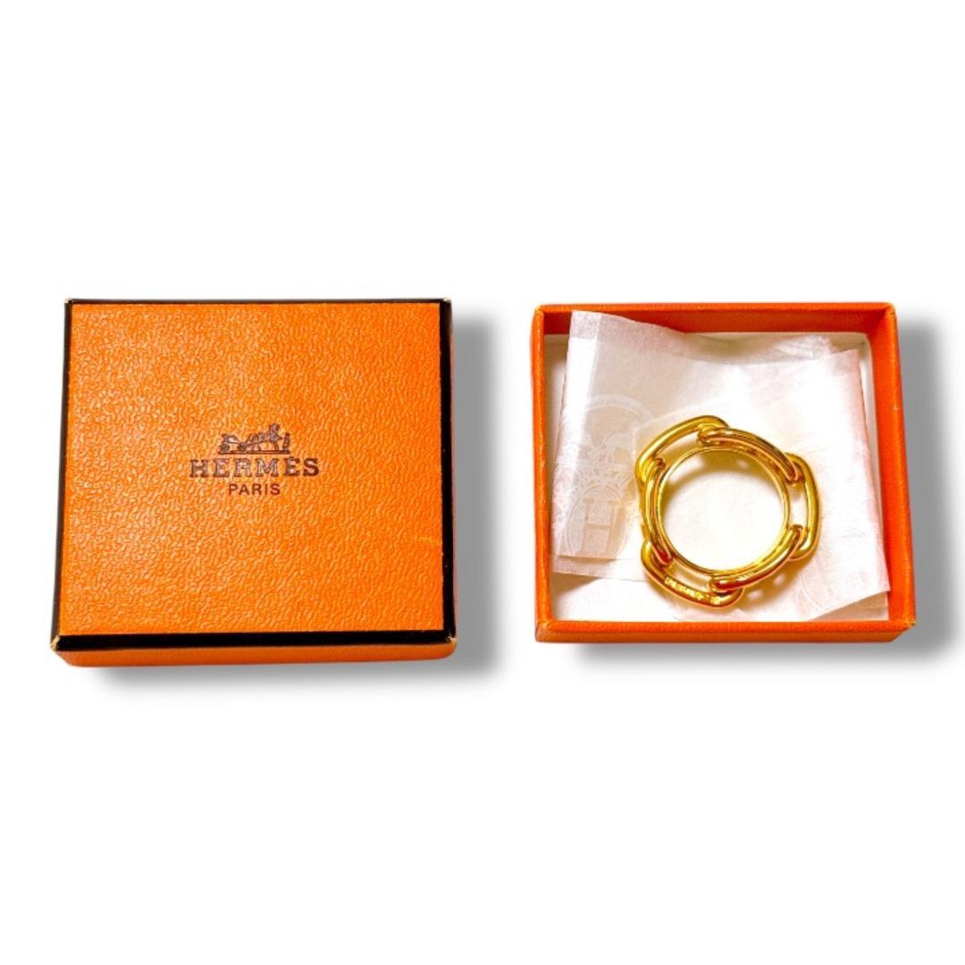 【超美品】エルメス ルカデ シェーヌダンクル スカーフリング ゴールド