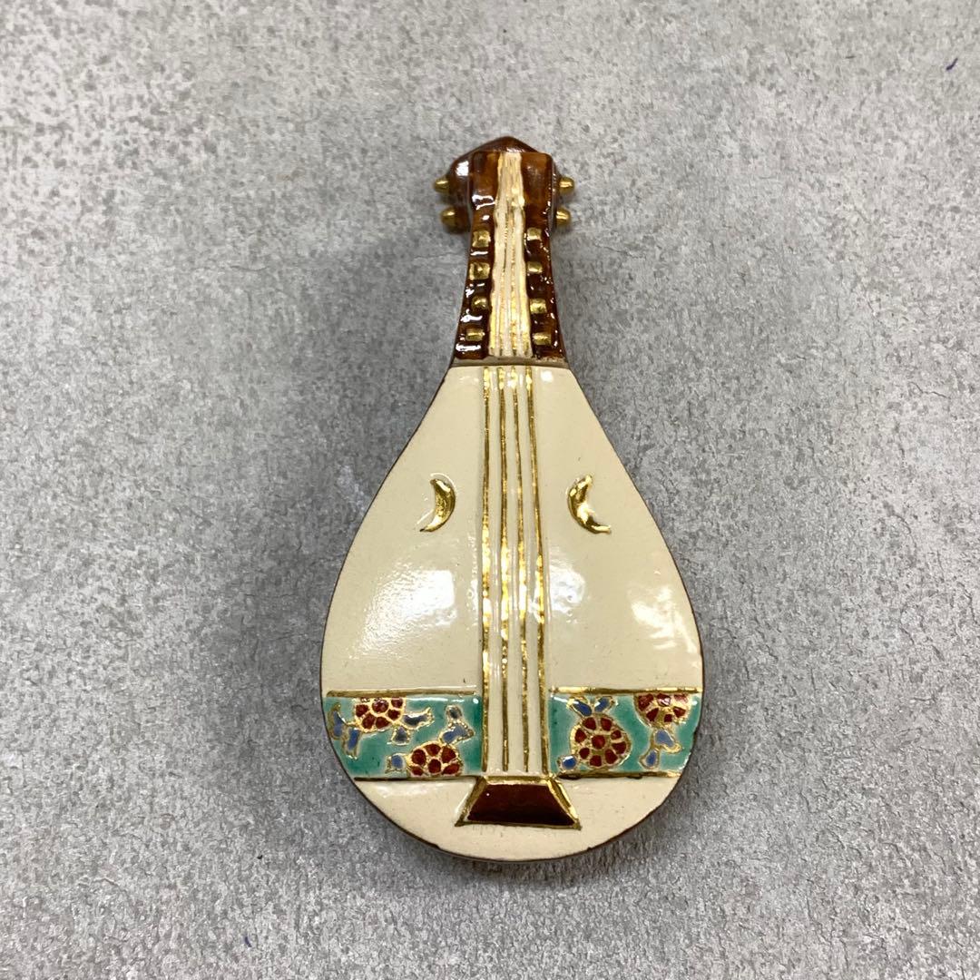 香合 和田桐山 琵琶 共箱 茶道具 巳 茶の湯 B-7