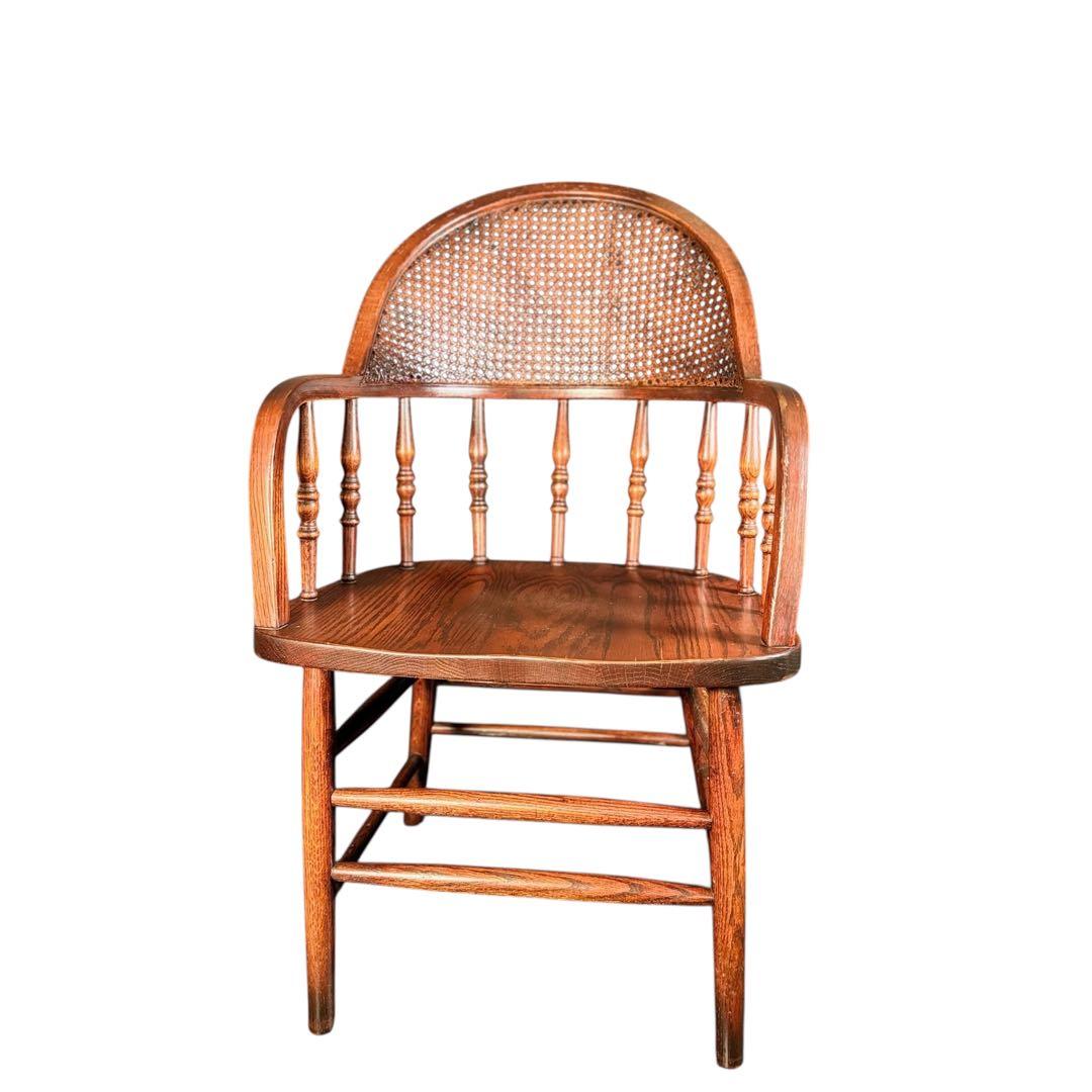 HR740 三越取扱　Shin Lee シンリー　オーク材 ダイニングチェア　籐