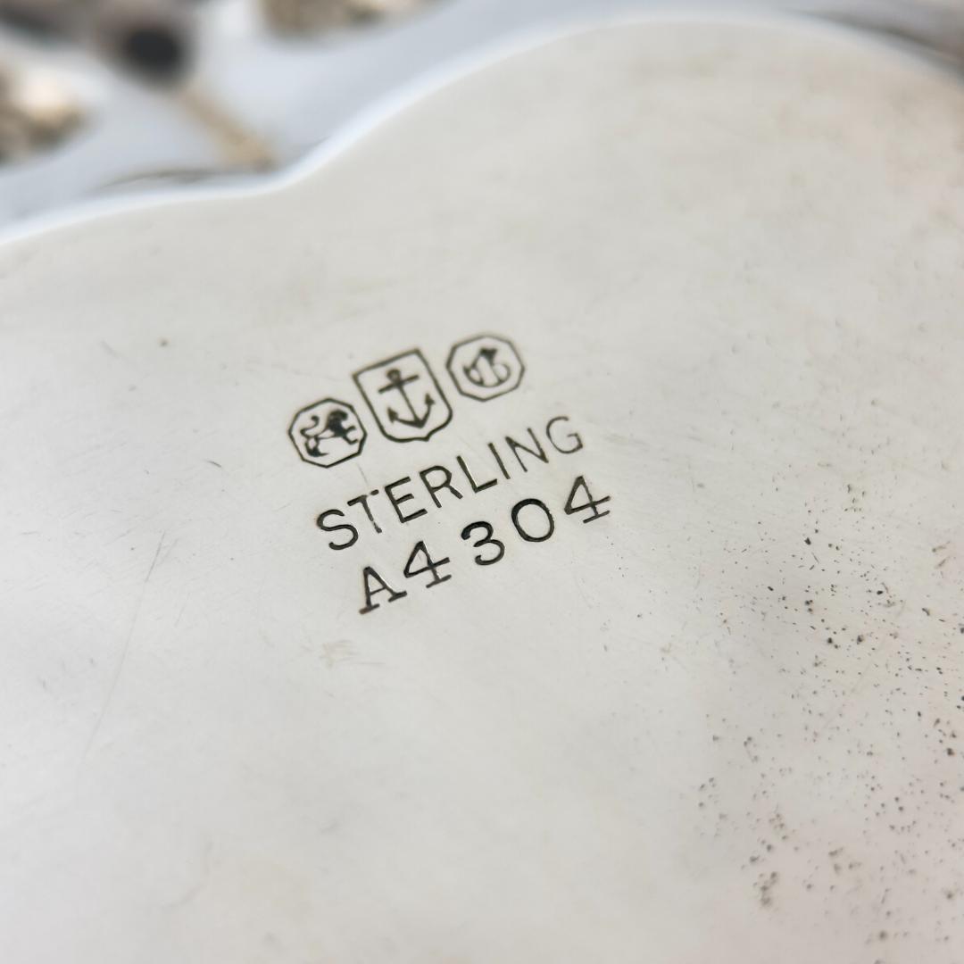 M1314 Antique 1910s 純銀 Gorham ハート型 トレイ