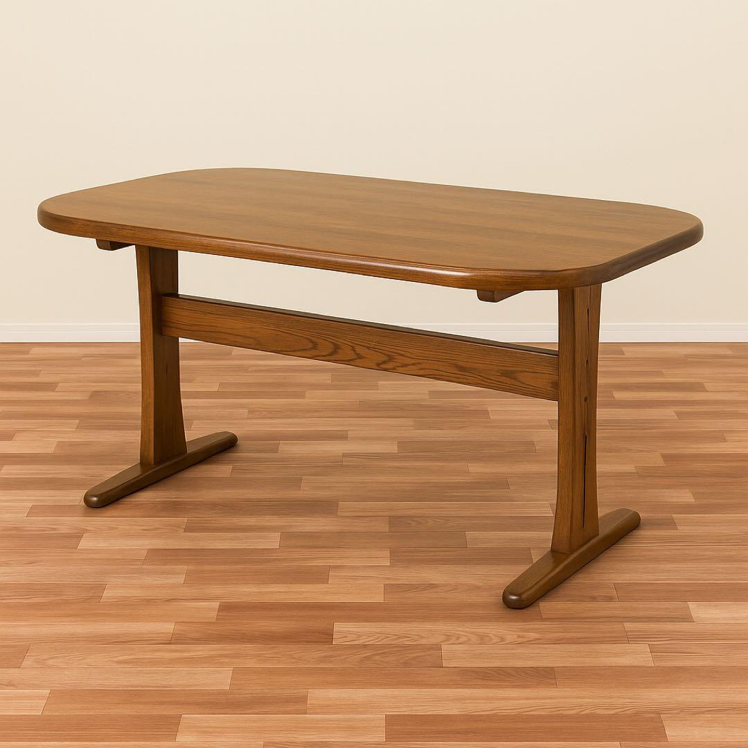 617 浜本工芸 ダイニング　テーブル 高級木製 美品 ナチュラル リビング　a