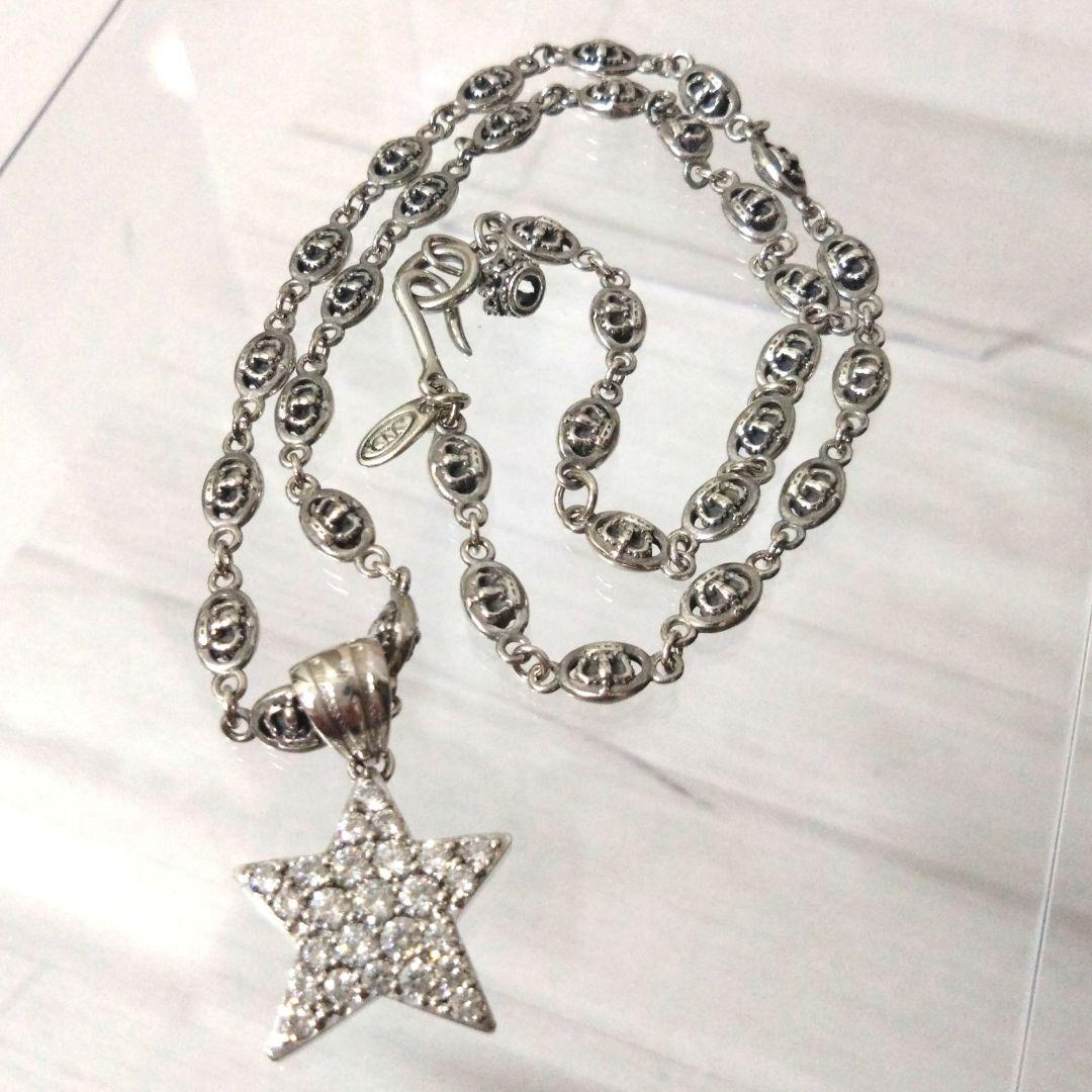 ジャスティンデービス　 STAR クリスタルペンダント　ネックレス　王冠チェーン