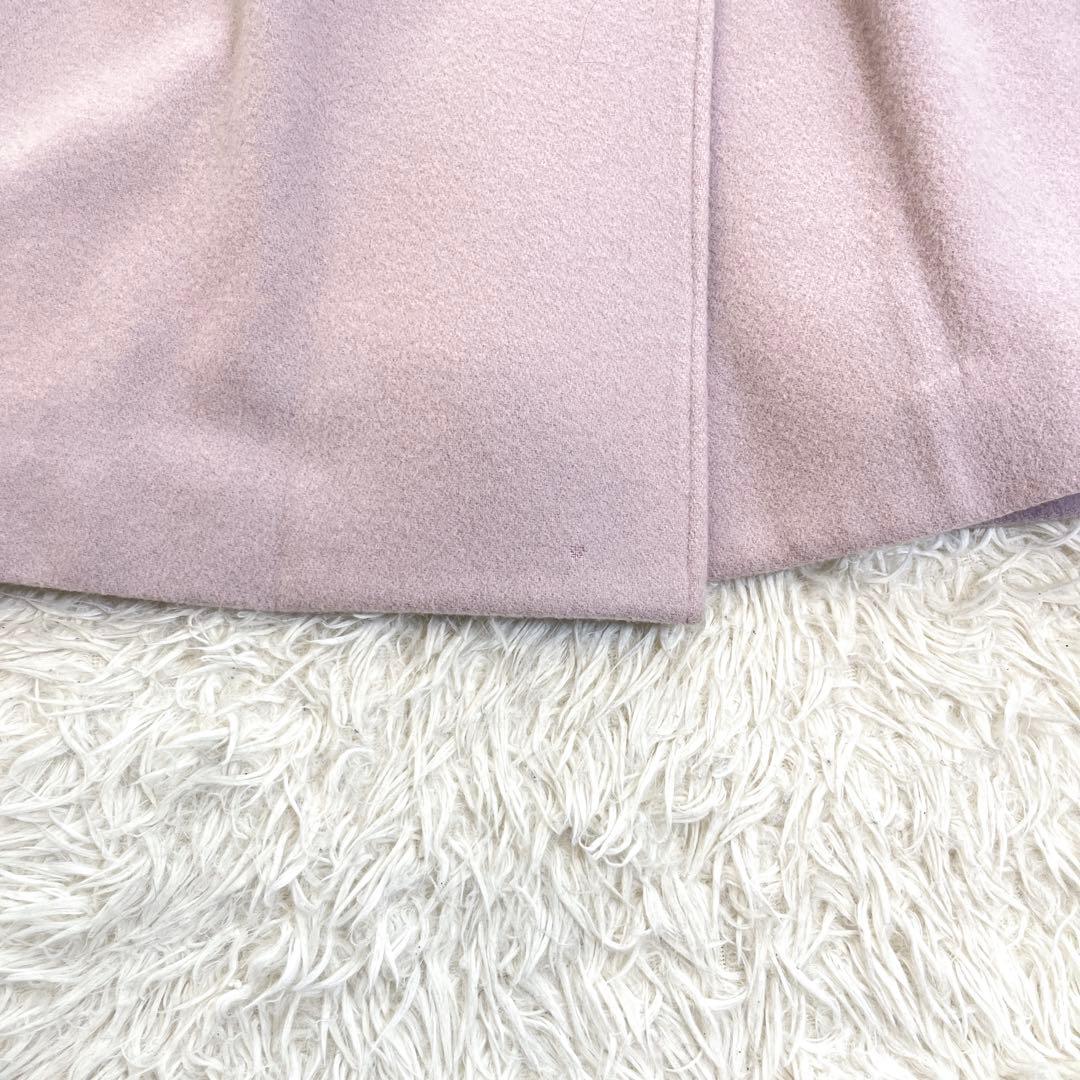 コヒナ バックフレアウールコート ベルト ロング ダブル ベルテッド Aライン