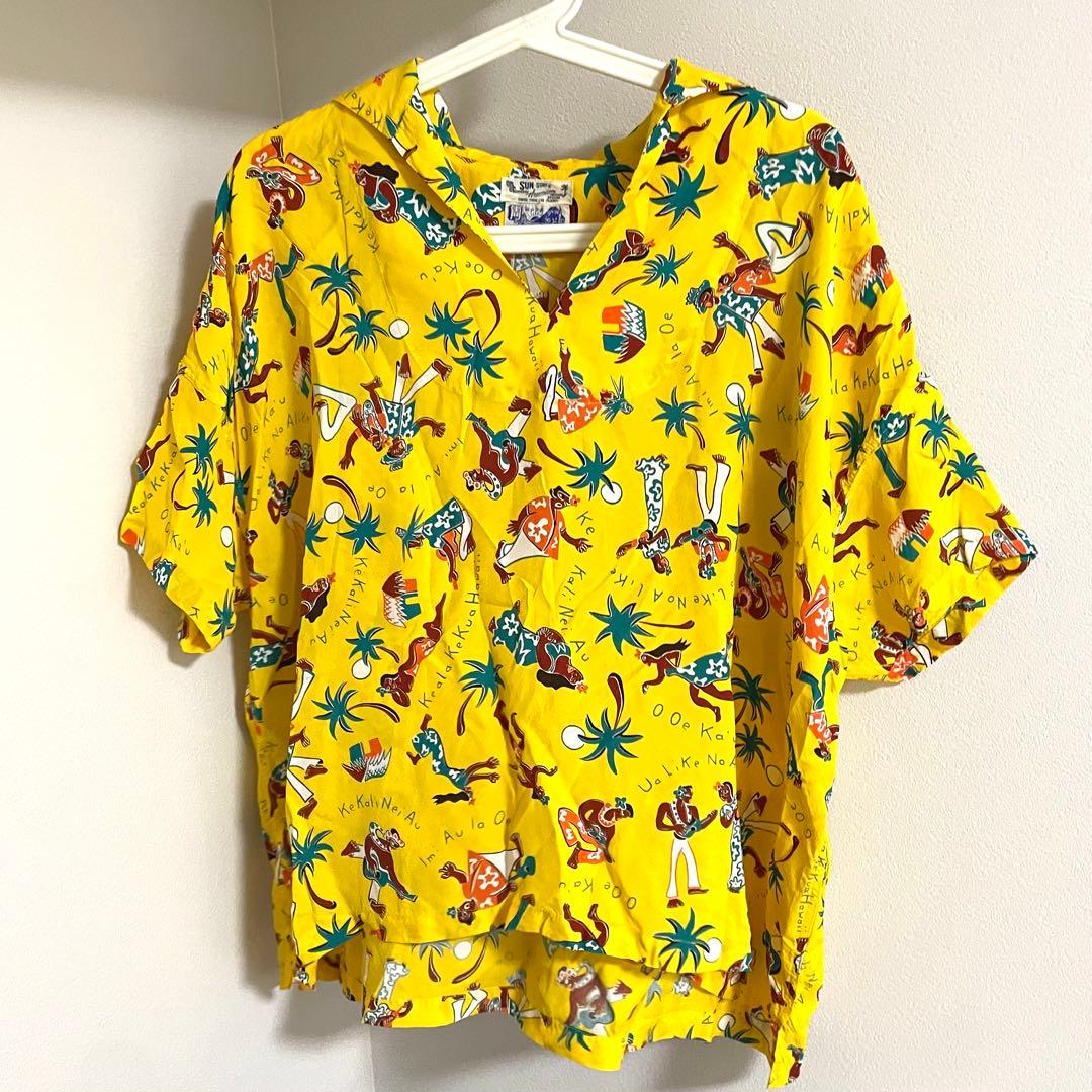 別注 BEAMS サンサーフ ハワイアンセーラーシャツ 雷門