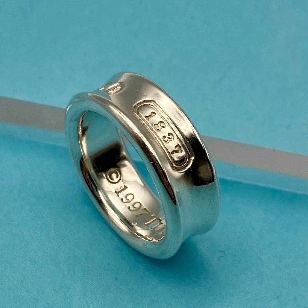 美品 TIFFANY＆Co ナローリング 1837 約8号 SV925 洗浄済