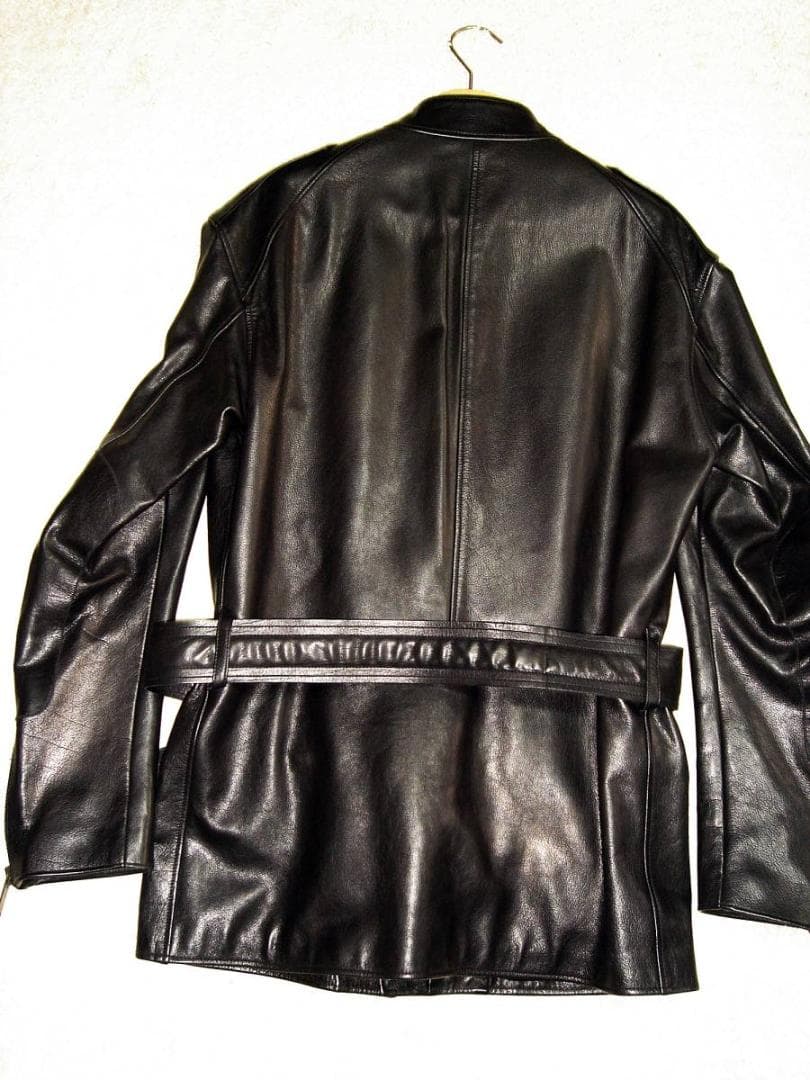 グッチ ライダース モーターサイクル レザー ジャケット 44 黒 革 ブラック