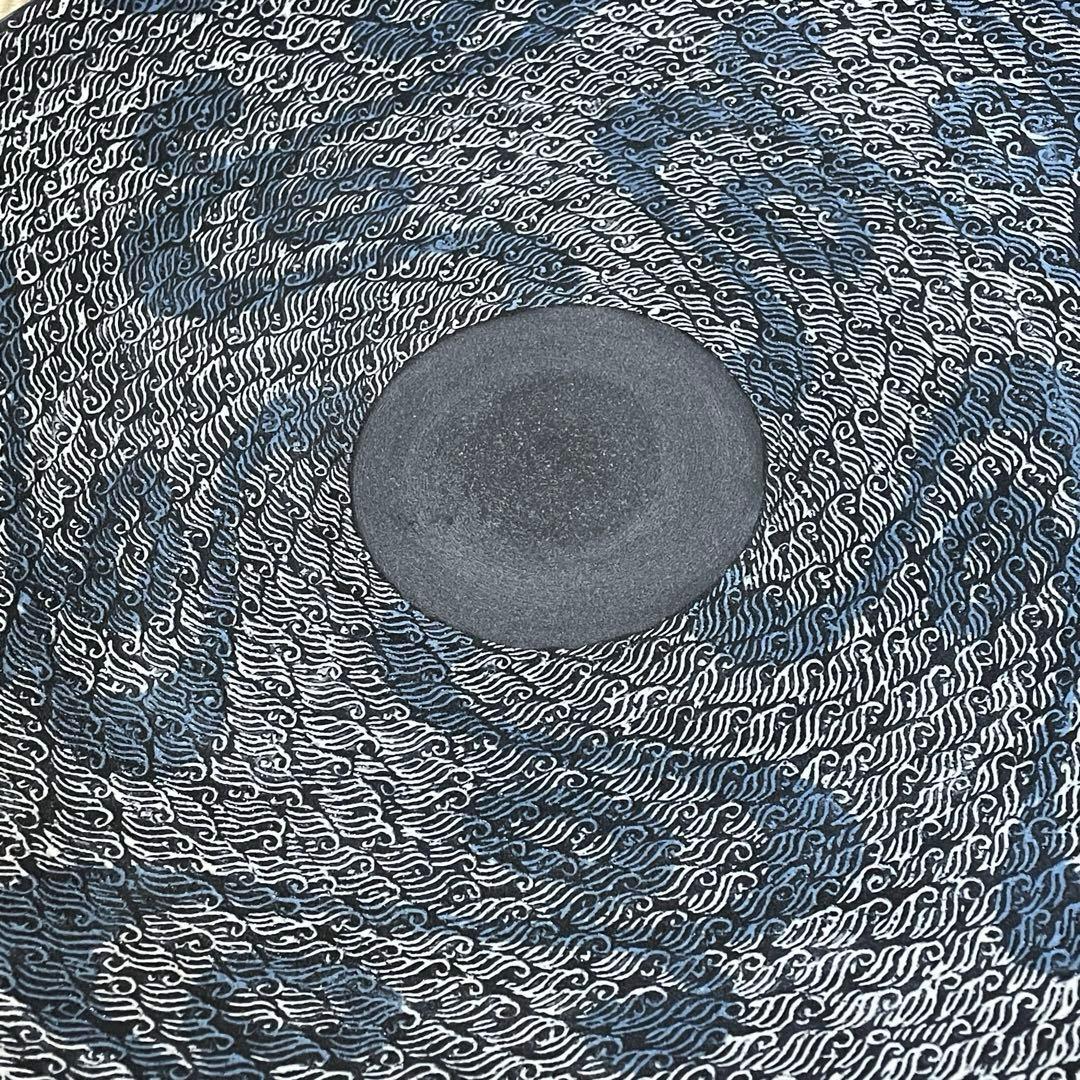 柳窯　西嶋秀樹　象嵌流水紋 大皿