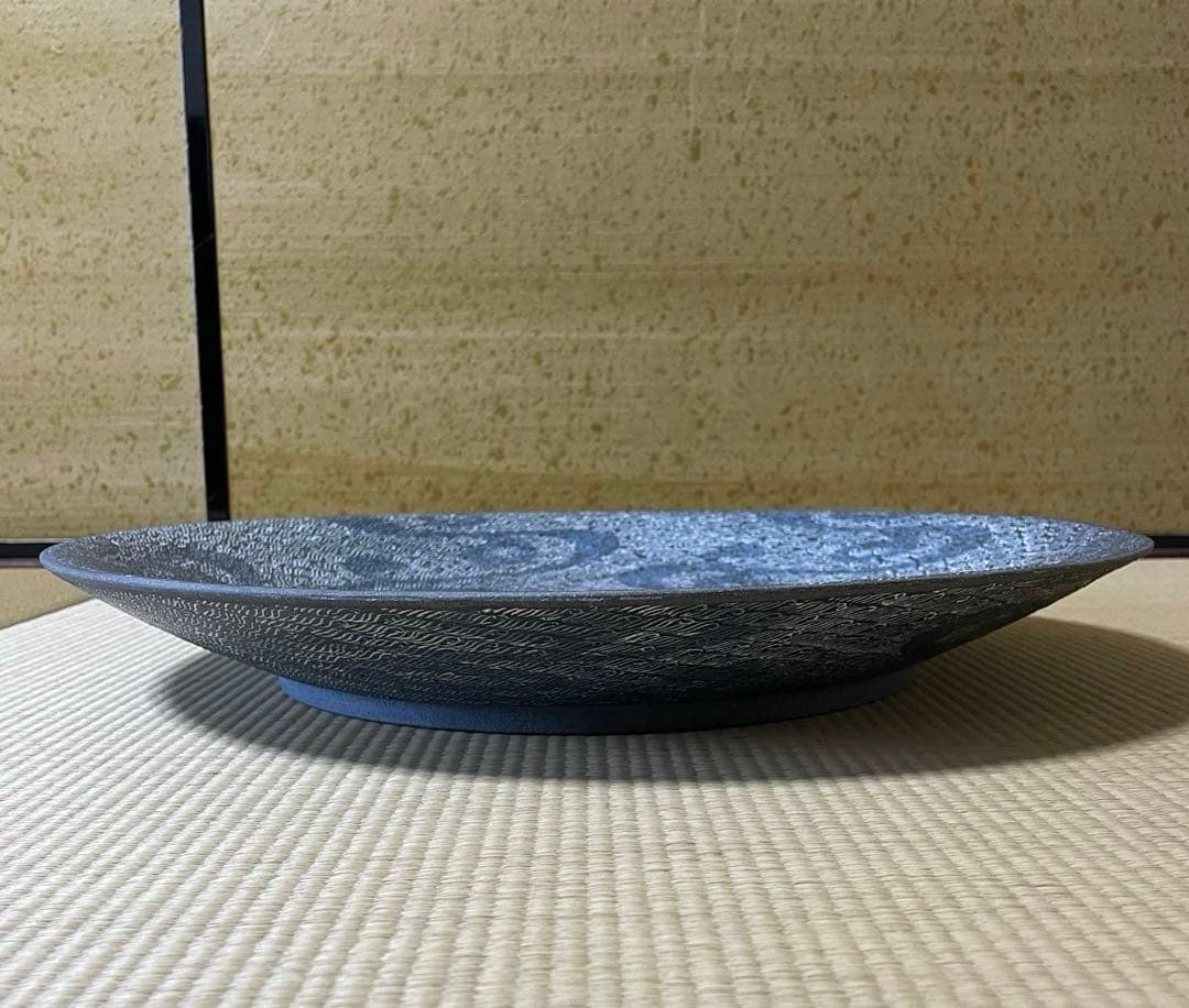 柳窯　西嶋秀樹　象嵌流水紋 大皿