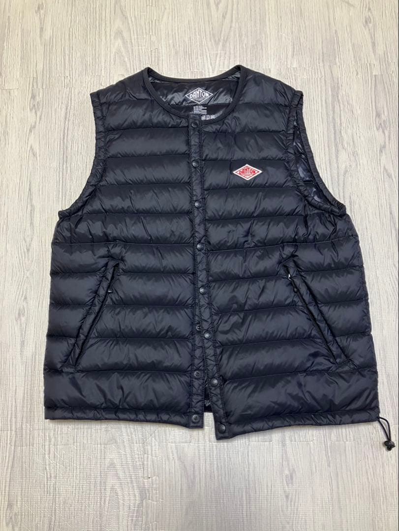 DANTON インナーダウン　クルーネックダウンベスト【36】ブラック