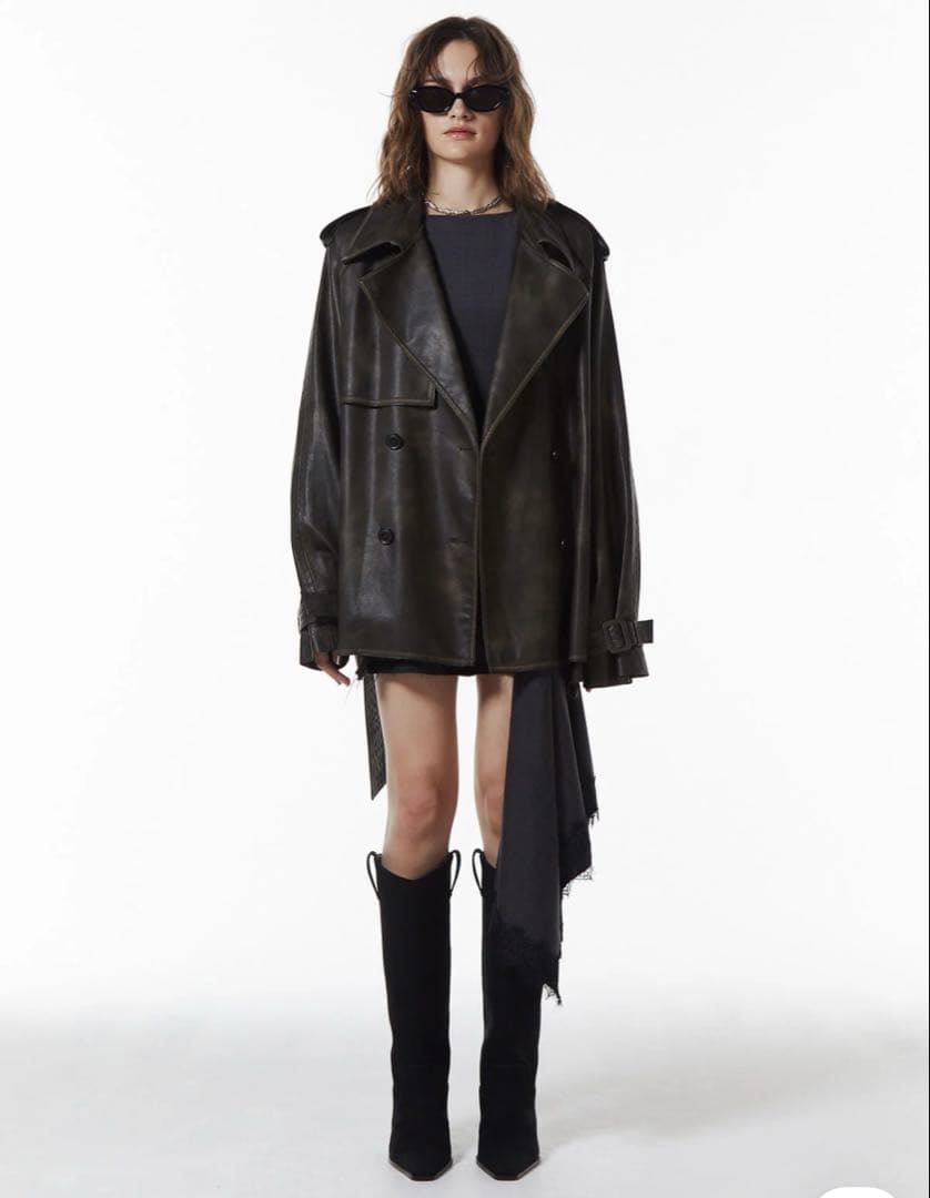 ♡*a様 正規品josemoonフェイクレザートレンチジャケット新品未使用