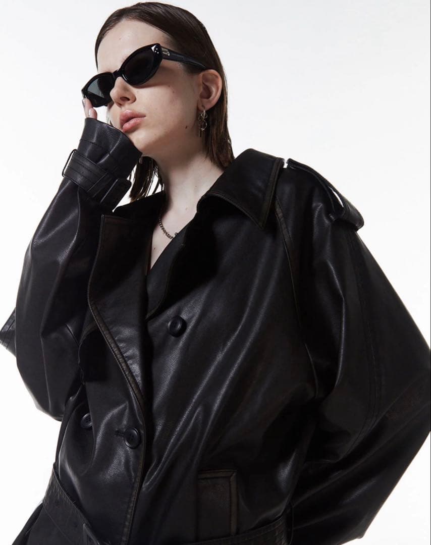 ♡*a様 正規品josemoonフェイクレザートレンチジャケット新品未使用