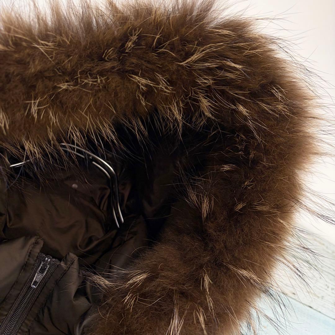 ☆大きいサイズ・3L☆組曲　ダウンジャケット　ラクーンファー　2way ブラウン