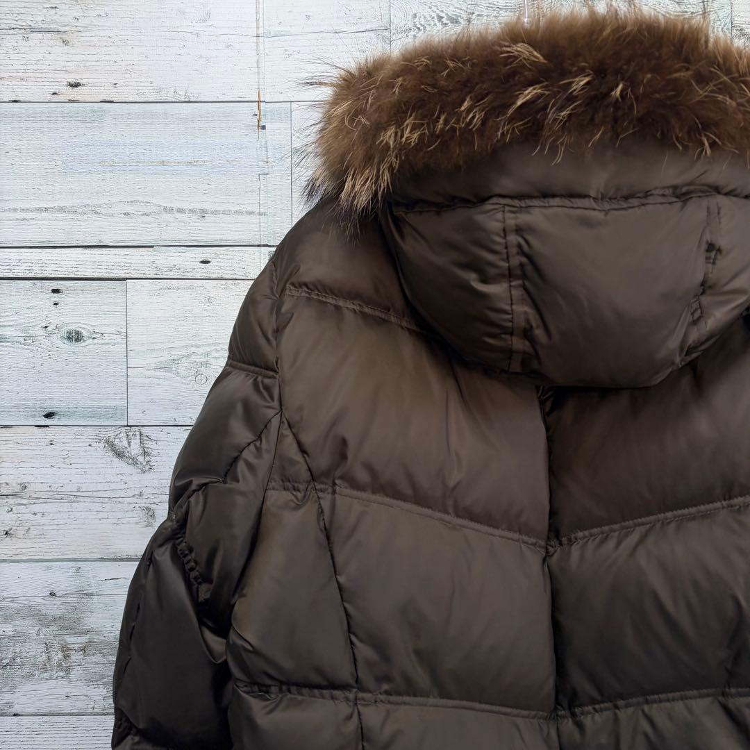 ☆大きいサイズ・3L☆組曲　ダウンジャケット　ラクーンファー　2way ブラウン