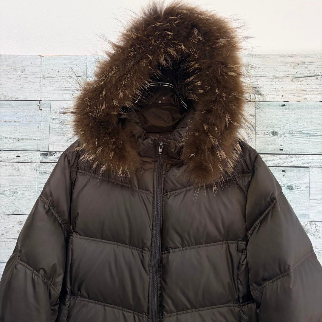 ☆大きいサイズ・3L☆組曲　ダウンジャケット　ラクーンファー　2way ブラウン