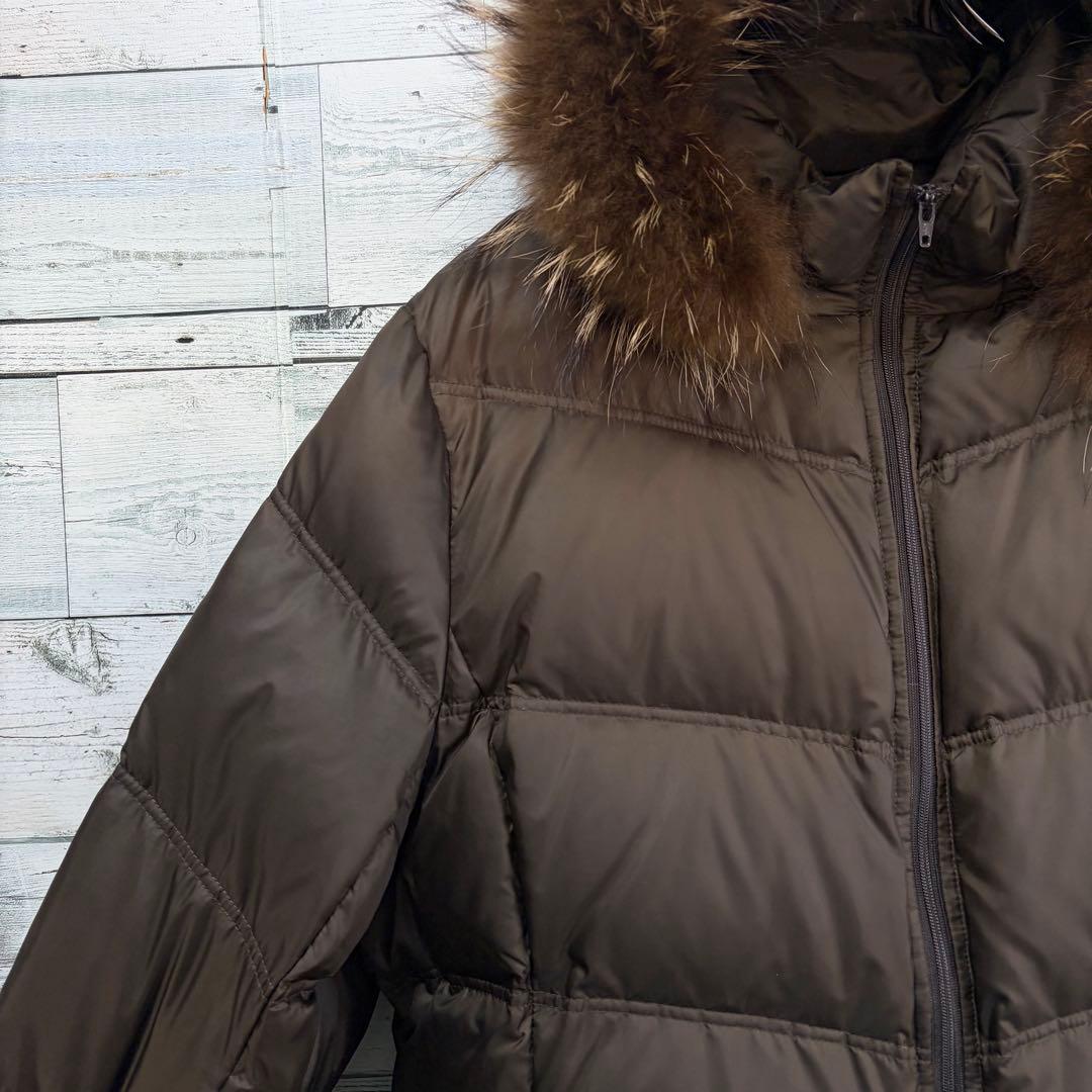 ☆大きいサイズ・3L☆組曲　ダウンジャケット　ラクーンファー　2way ブラウン