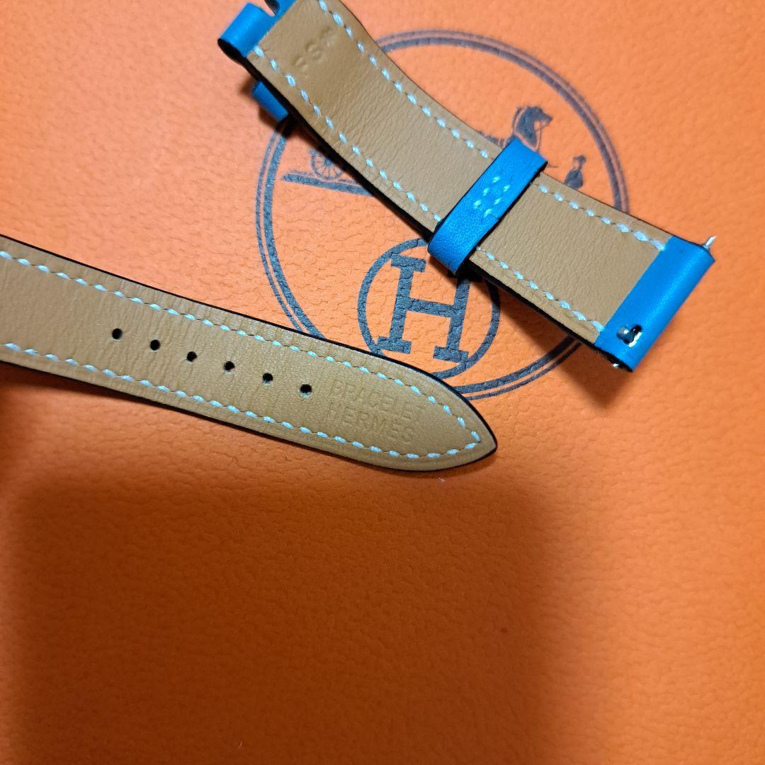 ミンミン　エルメス レザーベルト 青　HH1.210 Hウォッチ　pm