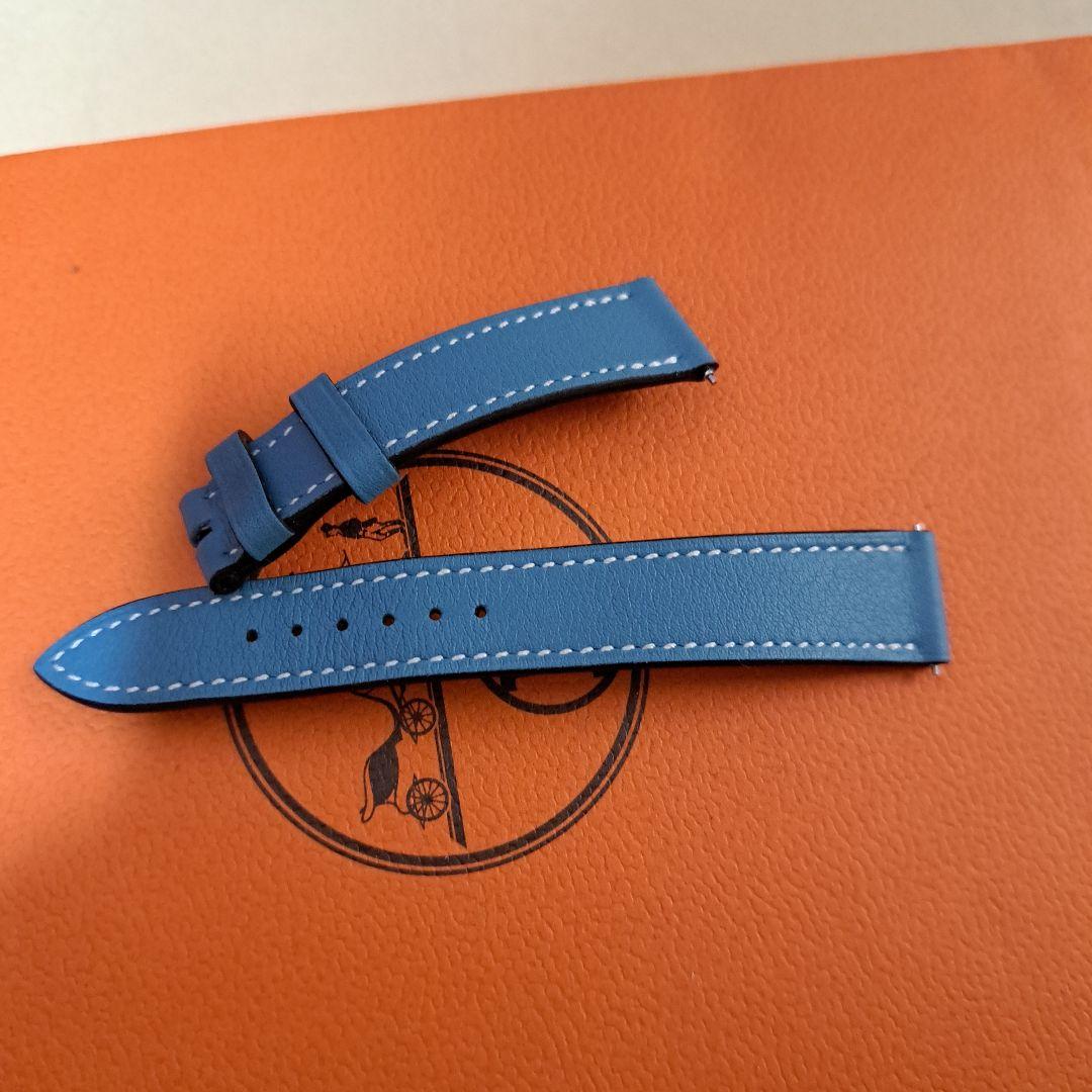 ミンミン　エルメス レザーベルト 青　HH1.210 Hウォッチ　pm
