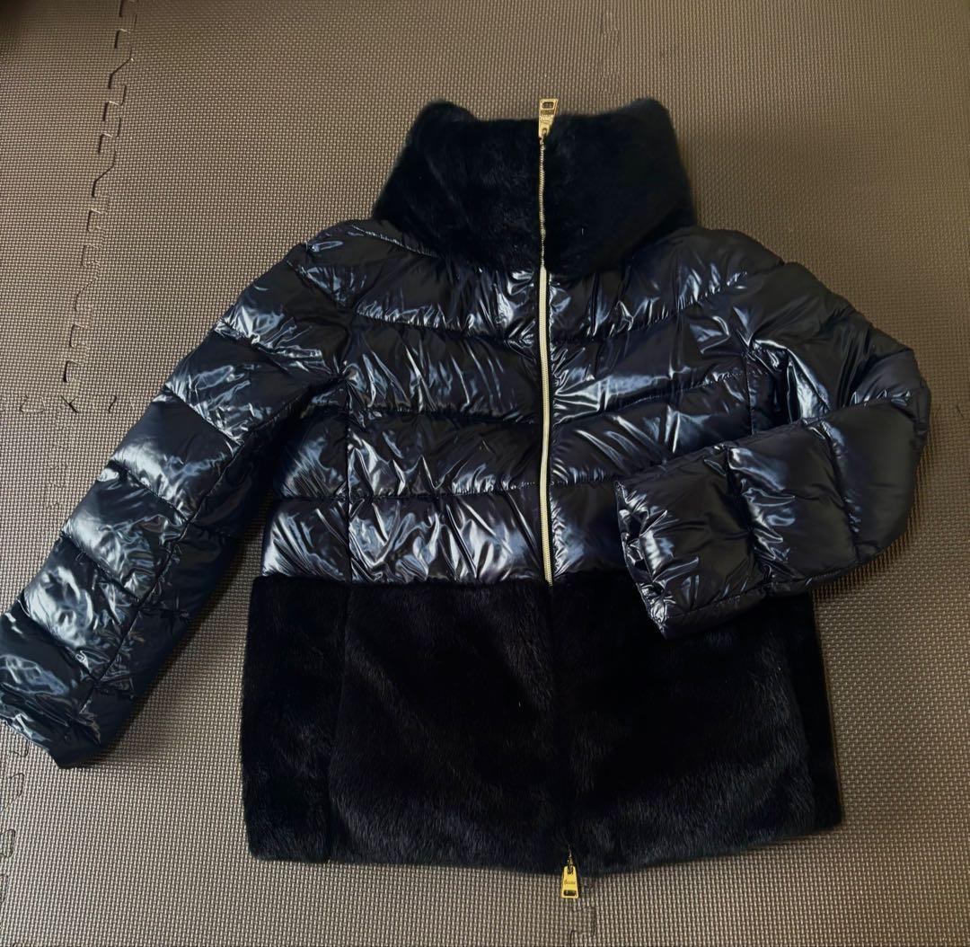 Herno フェイクファーコンビダウンジャケット 黒