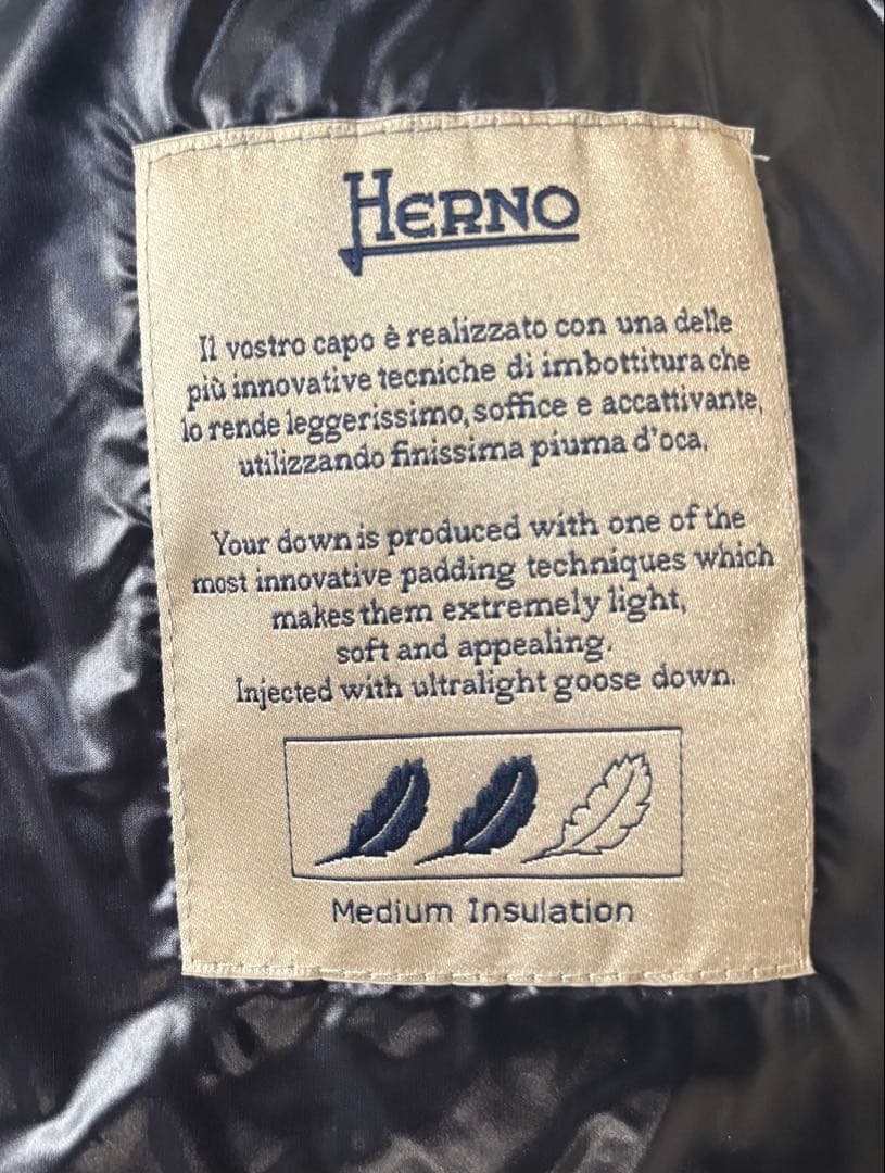 Herno フェイクファーコンビダウンジャケット 黒