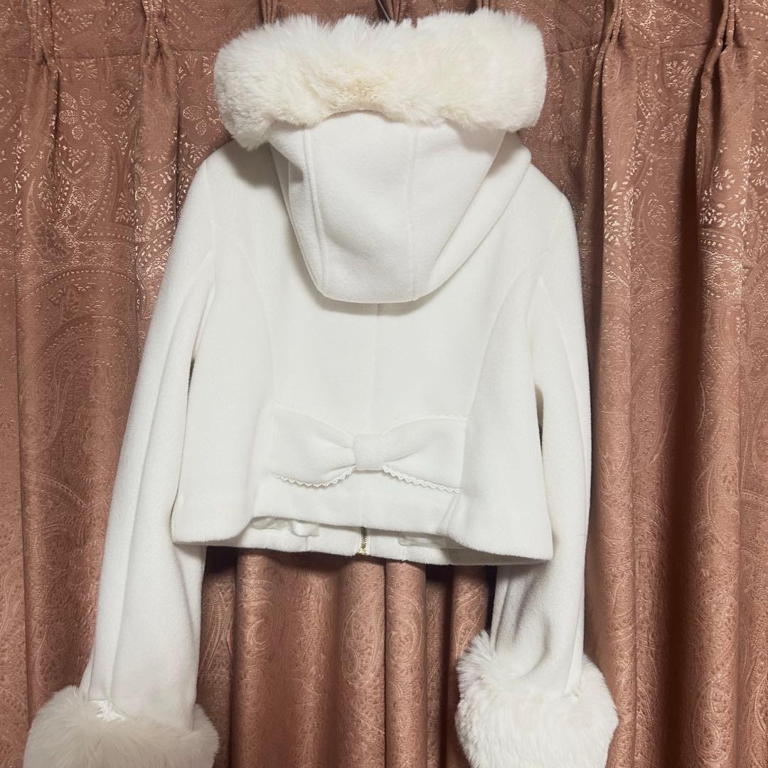 LIZLISA ビジューリボンショートコート OW