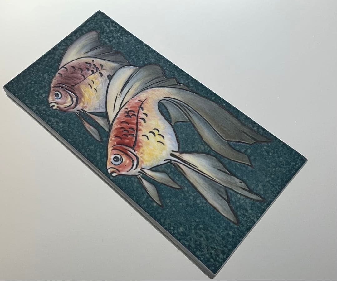 Meissen マイセン/※珍品 1級品 陶板 金魚　魚 美品