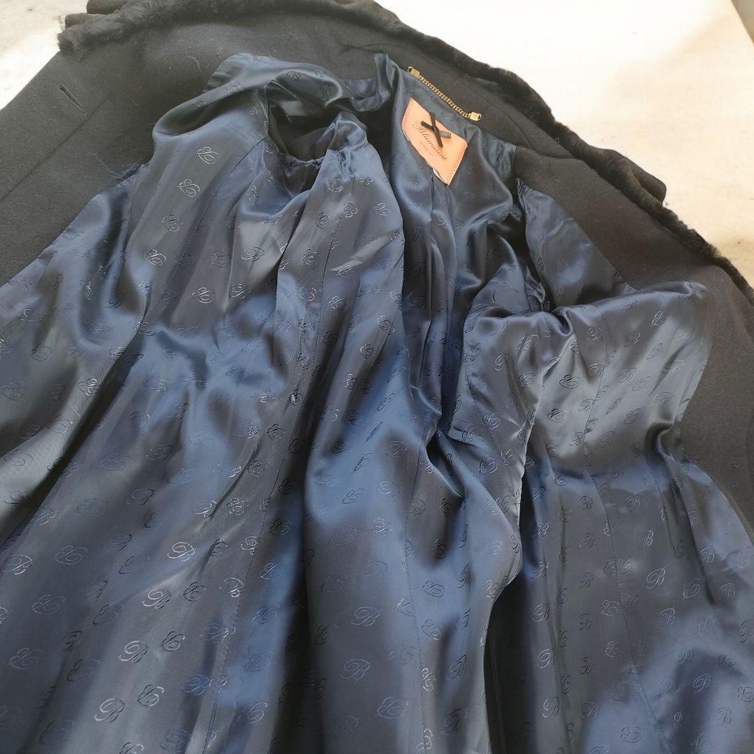 ブルマリン ファー付 カシミヤブレンド ロングコート