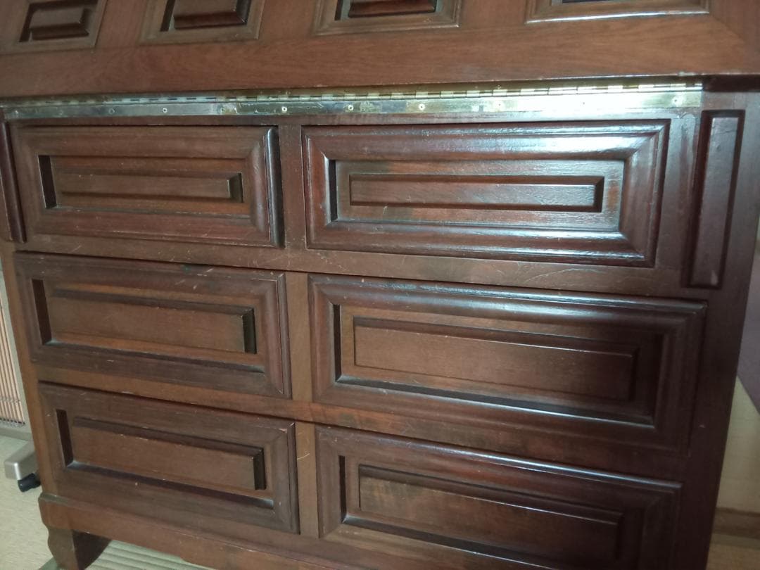 冬季モアバーゲン ：松本民芸家具調　ライティングビューロー美品（書斎・勉強机に）