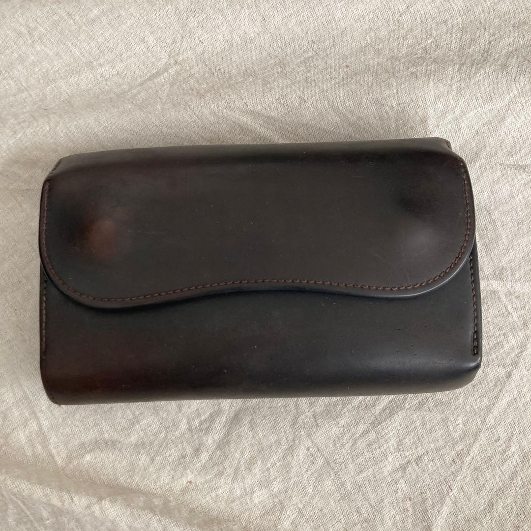 LAST CROPS コードバン レザー三つ折り財布 やや難あり