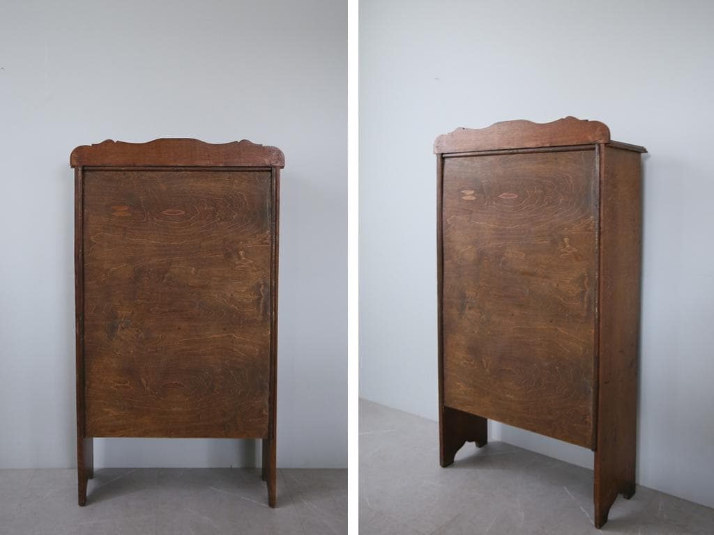 英国アンティーク木製ブックシェルフ/本棚/食器棚/飾り棚/ラック(91-19)