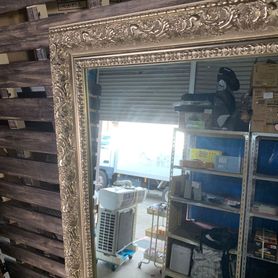 I960 アンティーク調 姿見 ミラー 全身鏡 ゴールドフレーム