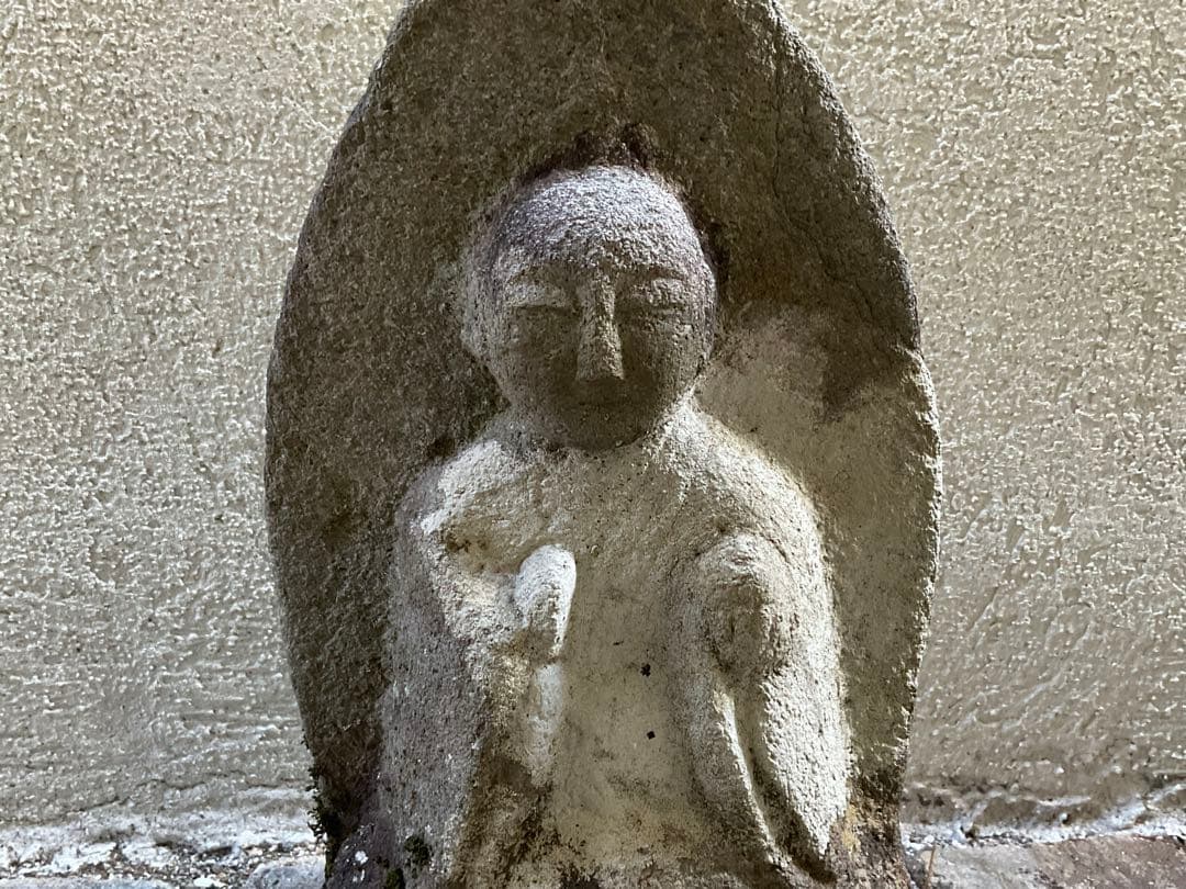 宝珠地蔵　地蔵菩薩　石仏　仏像　高さ約35cm　新潟県　江戸時代　仏教美術