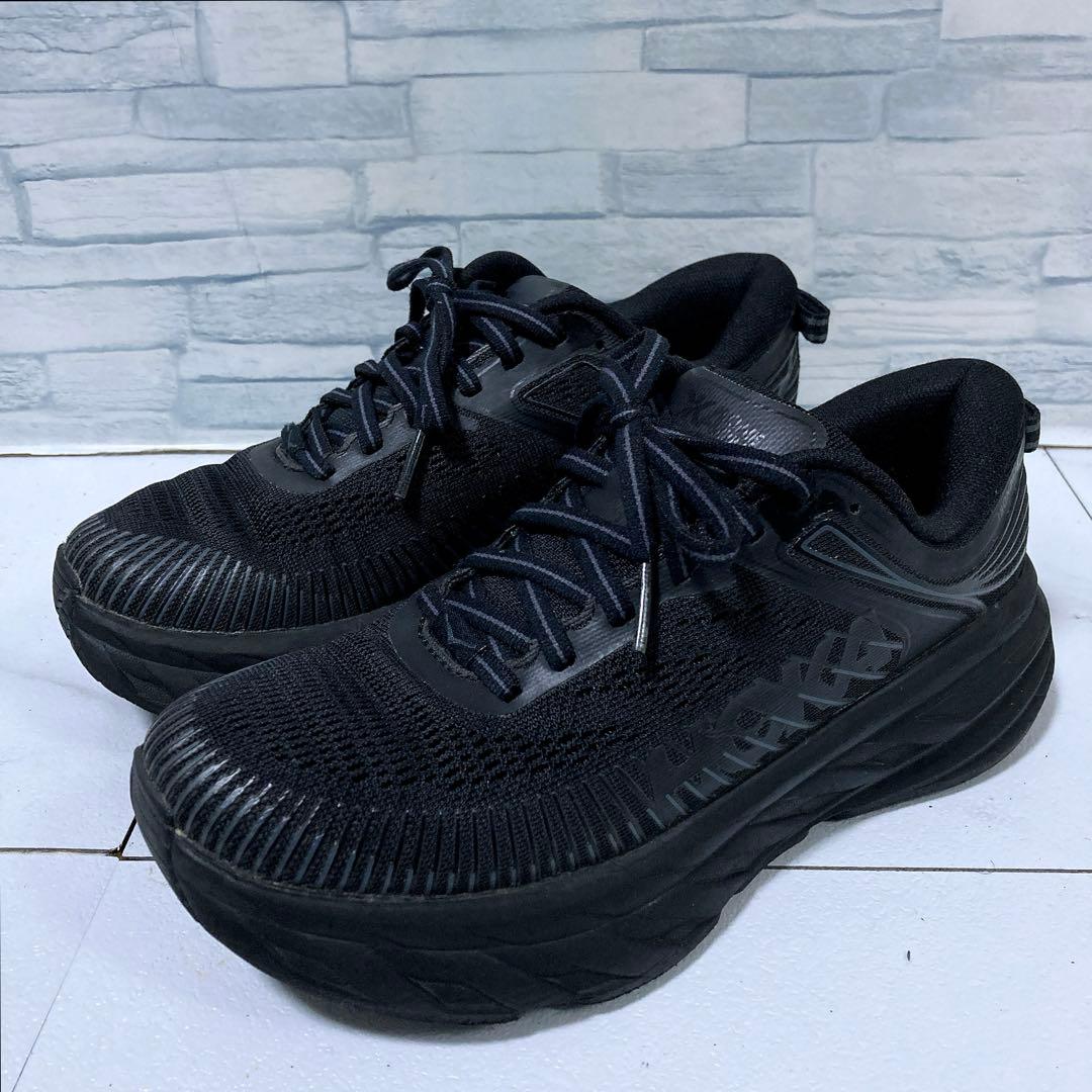 美品 ホカオネオネ BONDI7 ランニングシューズ ブラック 黒 22.5