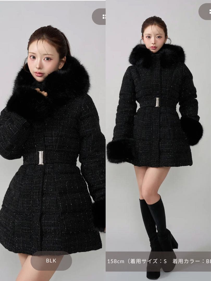 Darich レディミディツイードダウンコート FL